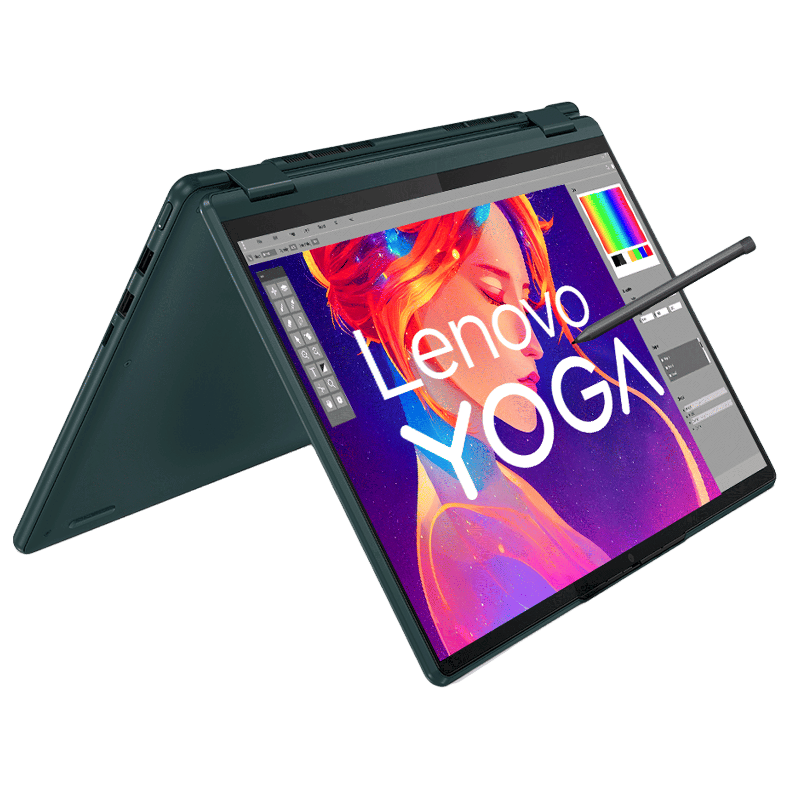 Lenovo Yoga 6 AMD Ryzen 5 (13.3 inch, 16GB, 512GB, Windows, MS Office 2021, AMD Radeon, FHD Display, Dark Teal, 83B2006CIN)_1