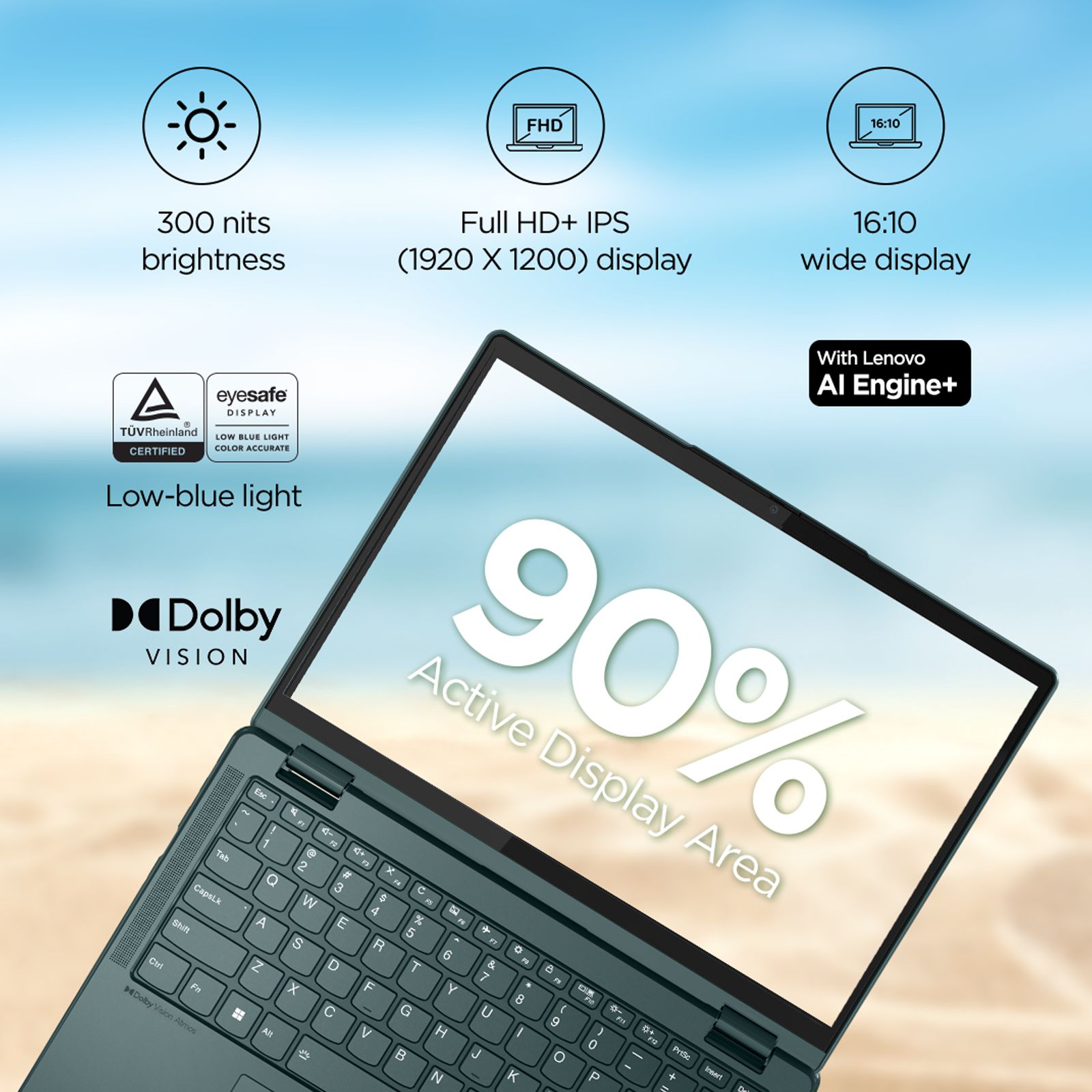 Lenovo Yoga 6 AMD Ryzen 5 (13.3 inch, 16GB, 512GB, Windows, MS Office 2021, AMD Radeon, FHD Display, Dark Teal, 83B2006CIN)_12