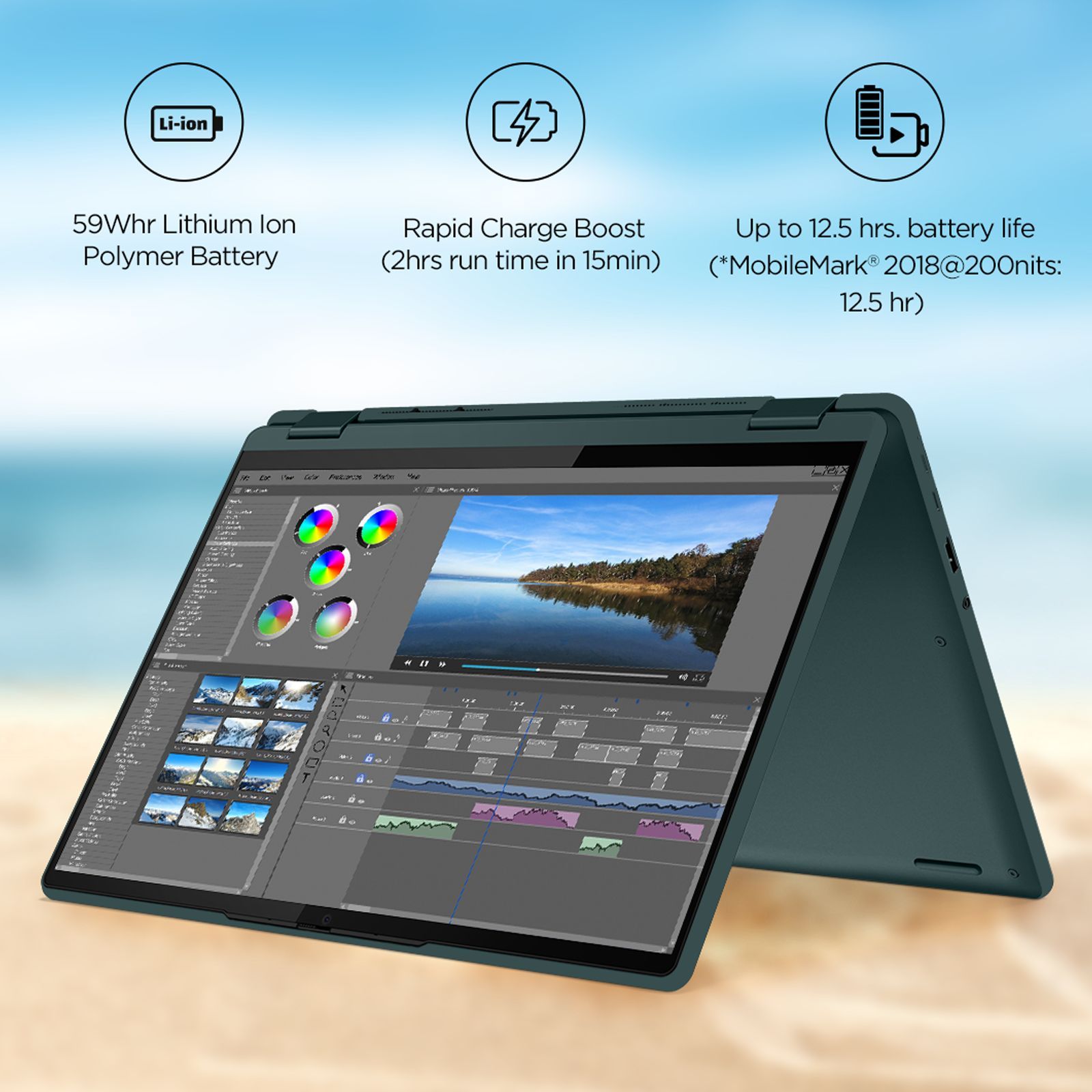 Lenovo Yoga 6 AMD Ryzen 5 (13.3 inch, 16GB, 512GB, Windows, MS Office 2021, AMD Radeon, FHD Display, Dark Teal, 83B2006CIN)_13