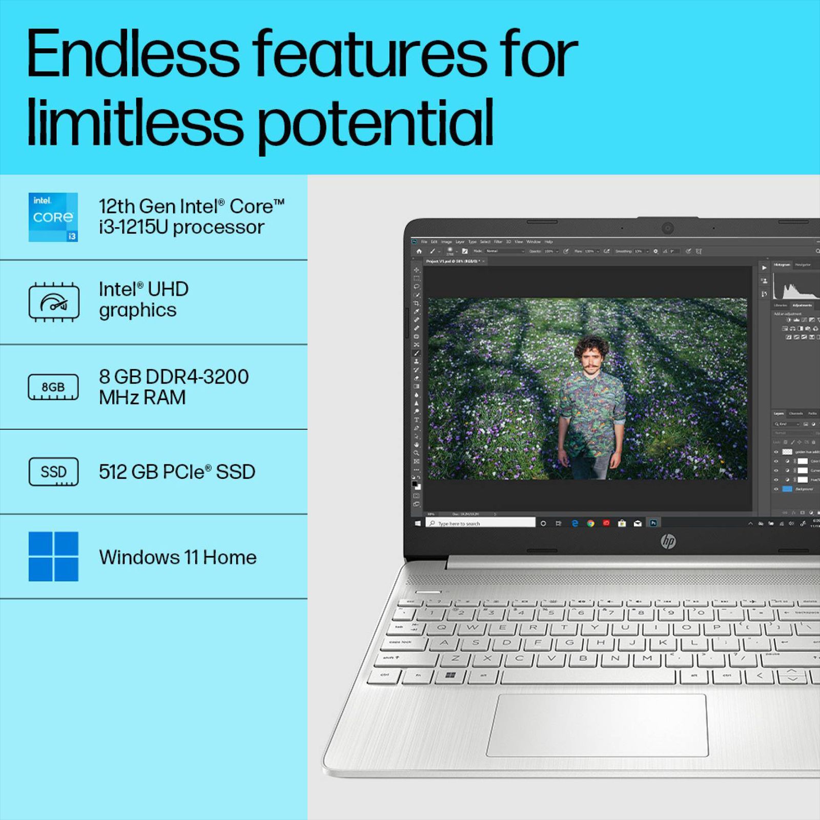 HP 15s-fq5185TU Intel Core i3 12th Gen (15.6 inch, 8GB, 512GB, Windows 11 Home, Intel UHD, FHD Display, Natural Silver, 15S-FQ5185TU)_16