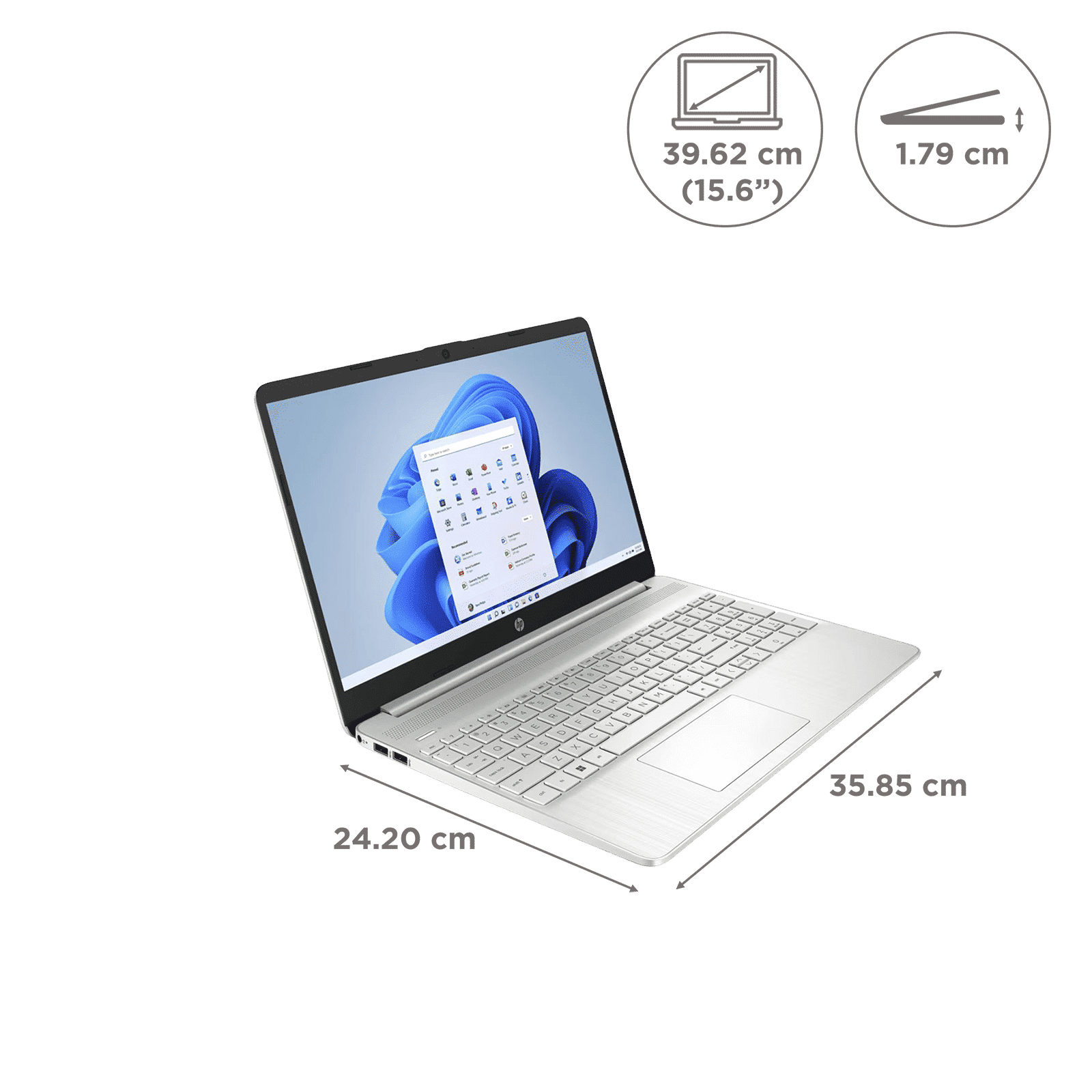 HP EQ1550AU AMD Ryzen 3 (15.6 inch, 8GB, 512GB, Windows 11, AMD Radeon, Full HD Display, Silver, HP15S-EQ1550AU)_2