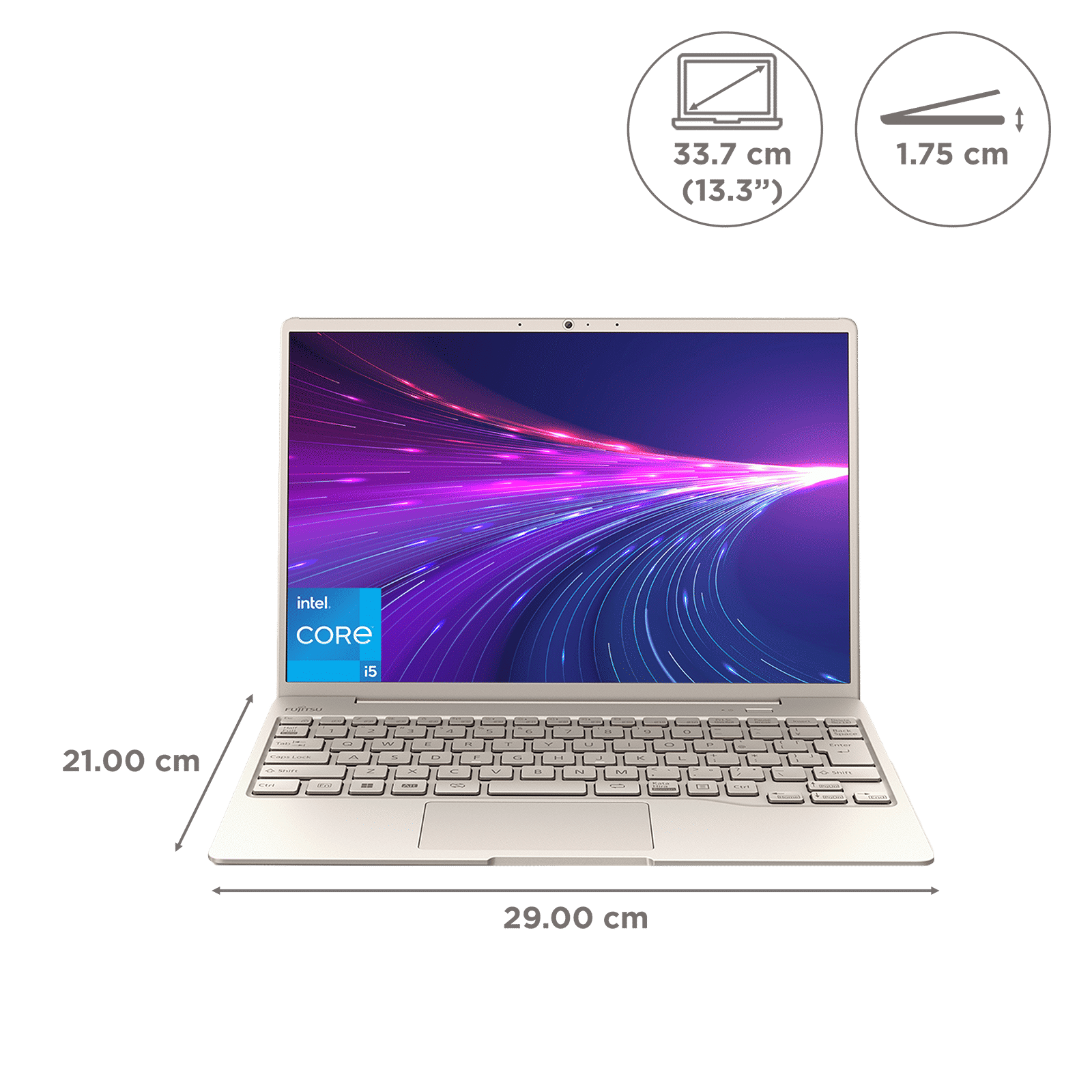 FUJITSU CH Intel Core i5 13th Gen (13.27 inch, 16GB, 512GB, Windows, MS Office 2021, Intel Iris Xe, FHD Display, Beige, 4ZR1L82433)_2