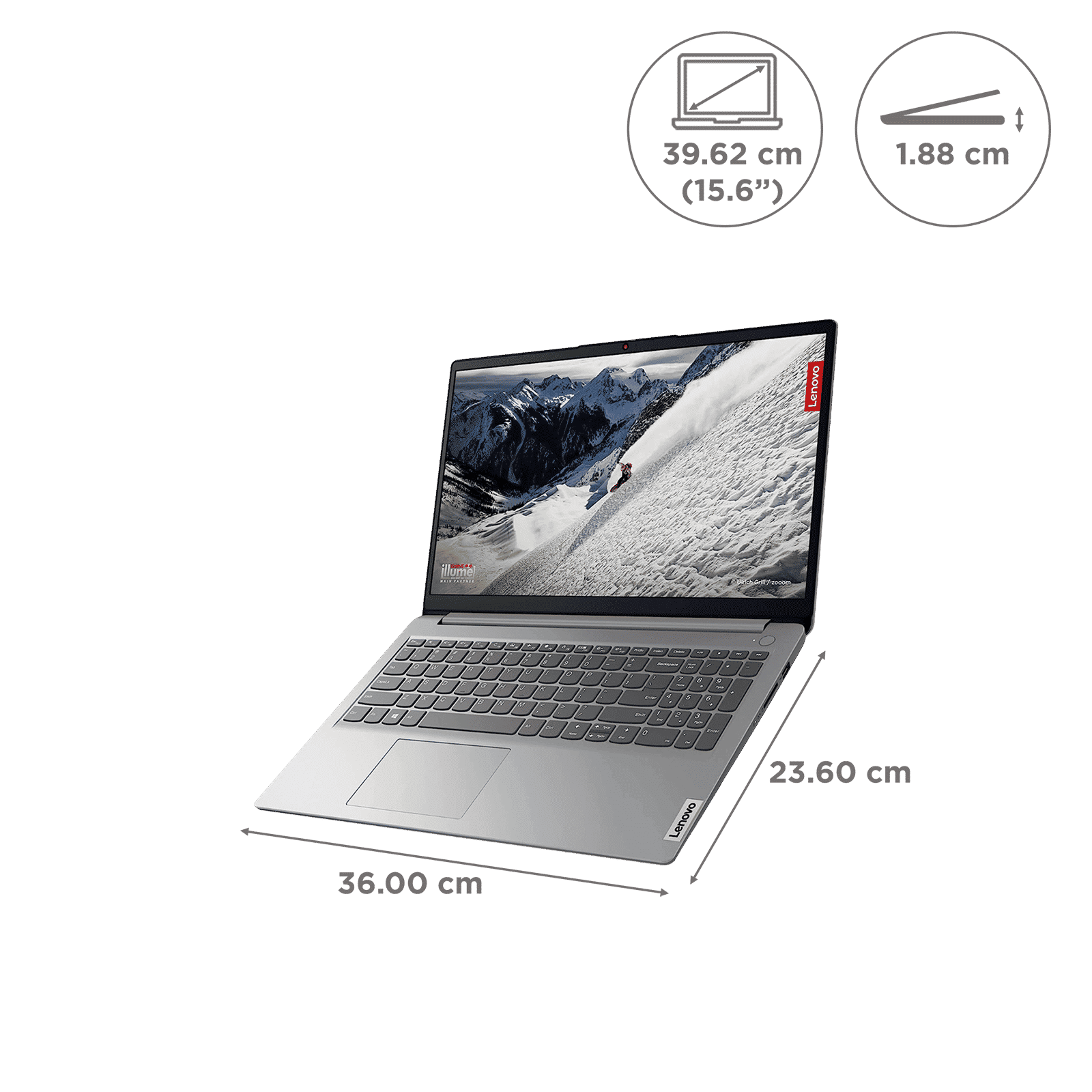 Lenovo IdeaPad 1 15ALC7 AMD Ryzen 5 (15.6 inch, 8GB, 512GB, Windows, MS Office 2021, AMD Radeon, Full HD Display, Graphite Grey, 82R400BSIN)_2