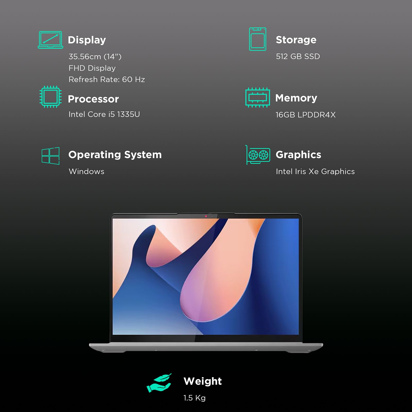 Lenovo IdeaPad Flex 5 14IRU8 Intel Core i5 13th Gen (14 inch, 16GB, 512GB, Windows, MS Office 2021, Intel Iris Xe, Full HD Display, Metallic Grey, 82Y00050IN) Lenovo IdeaPad Flex 5 14IRU8 Intel Core i5 13th Gen (14 inch, 16GB, 512GB, Windows, MS Office 2021, Intel Iris Xe, Full HD Display, Metallic Grey, 82Y00050IN)_3