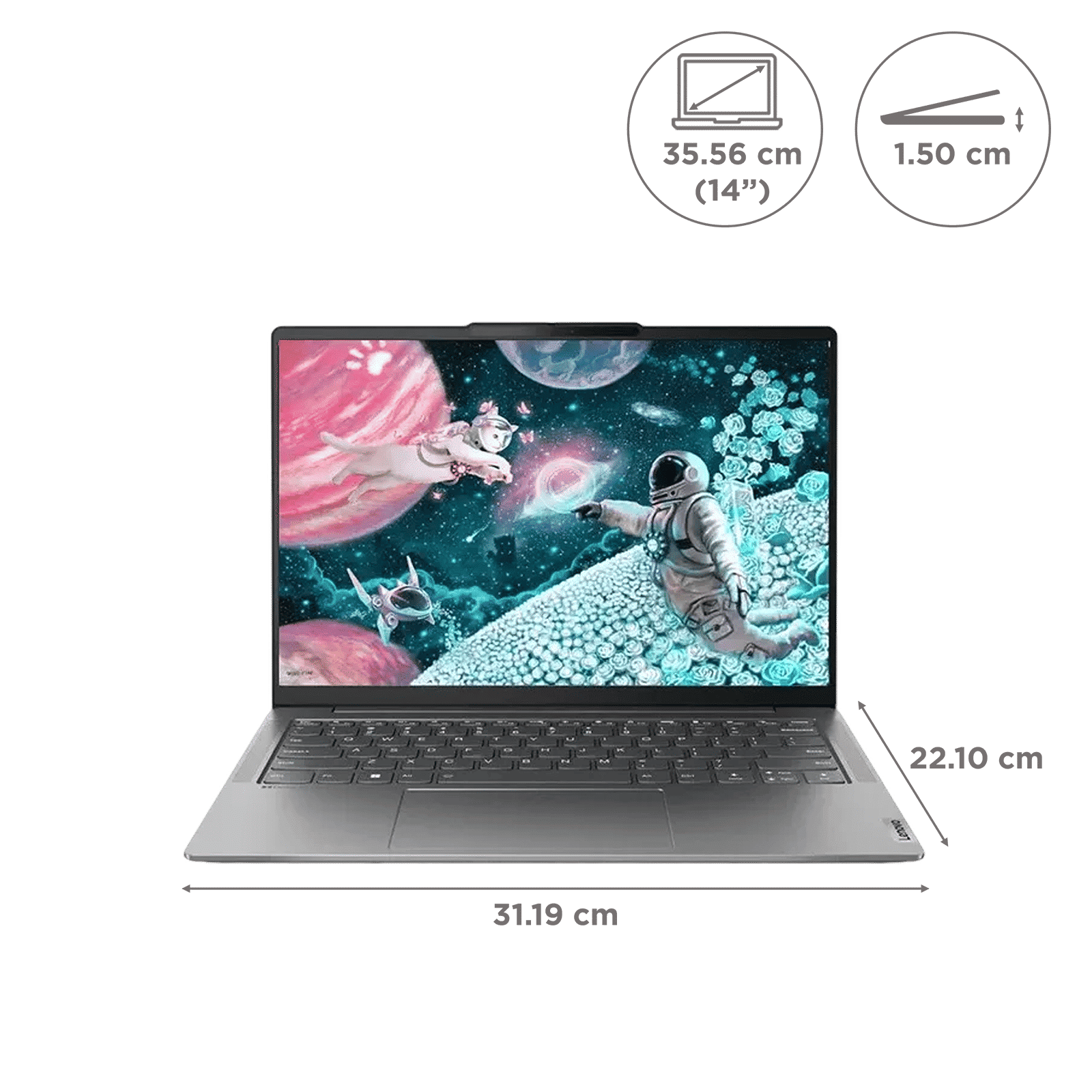 Lenovo Yoga Slim 6 14IRH8 Intel Core i5 13th Gen (14 inch, 16GB, 1TB, Windows, MS Office 2021, Intel Iris Xe, OLED Display, Metallic Grey, 83E00015IN)_2