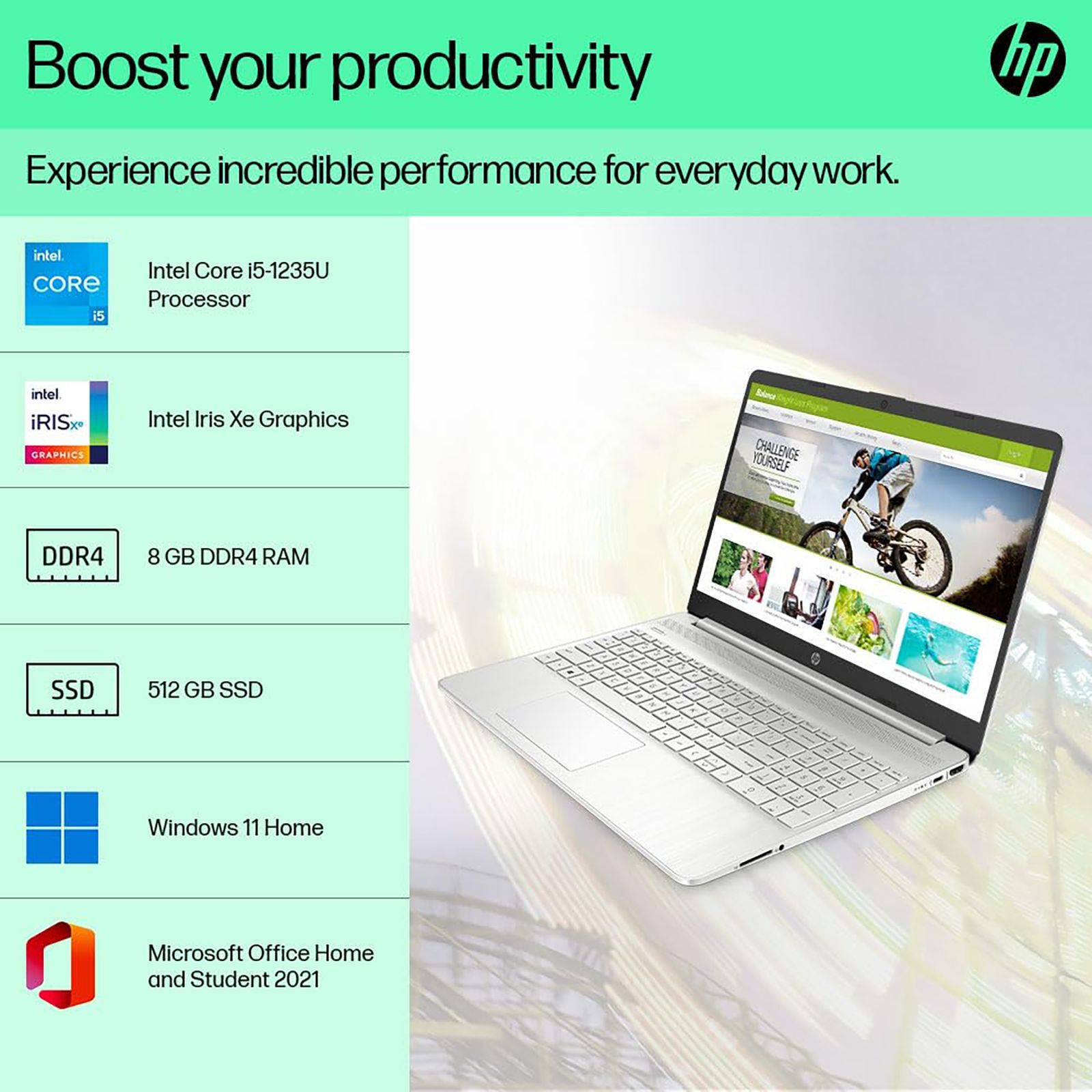 HP 15s-fq5202TU Intel Core i5 12th Gen (15.6 inch, 8GB, 512GB, Windows 11 Home, MS Office 2021, Intel Iris Xe, Full HD Display, Natural Silver, 8G148PA)_9