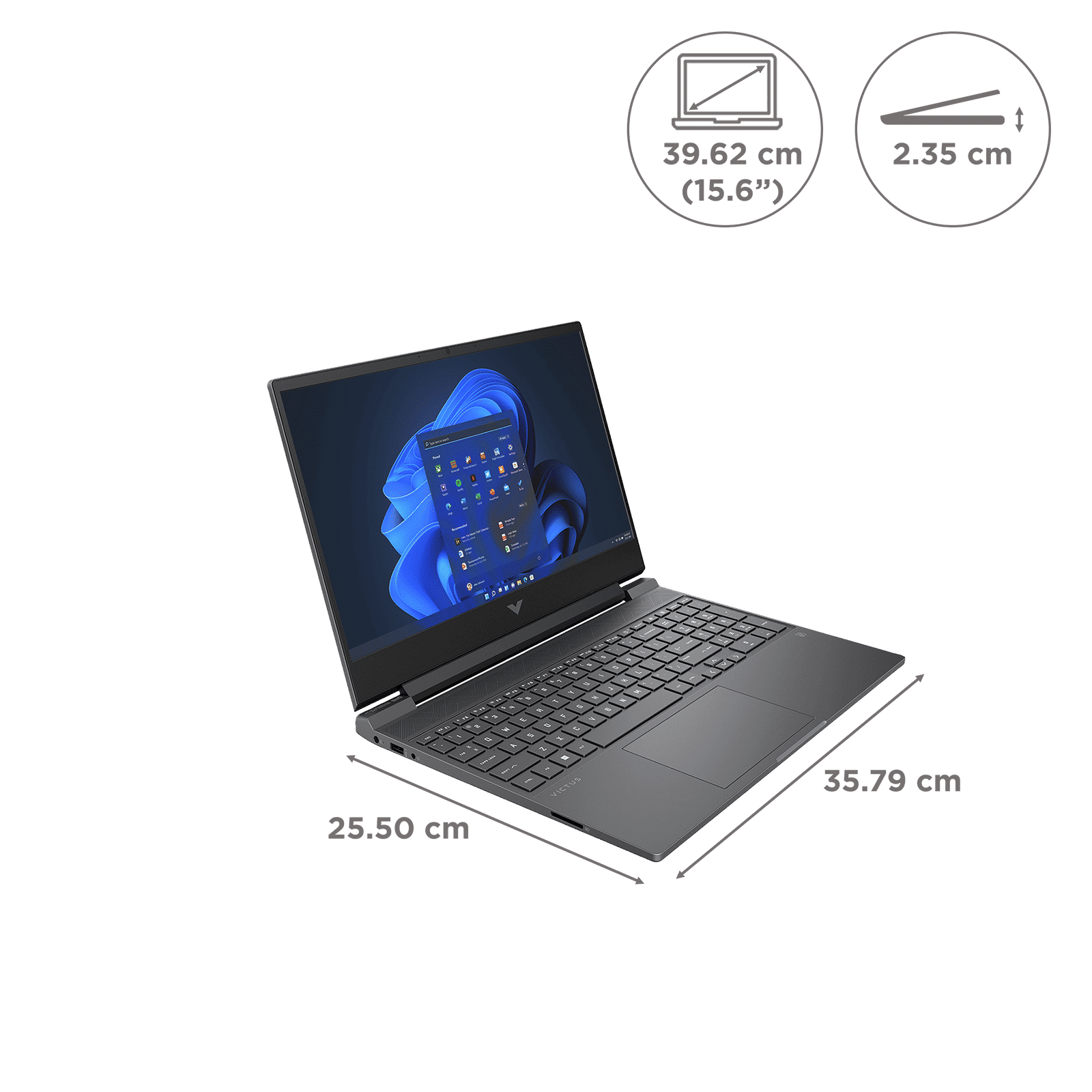 HP Victus Intel Core i7 12th Gen Gaming Laptop (16GB, 1TB SSD, Windows 11 Home, 4GB Graphics, 15.6 inch 144 Hz Full HD IPS Display, NVIDIA GeForce RTX 3050, MS Office 2021, Mica Silver, 2.29 KG)_2