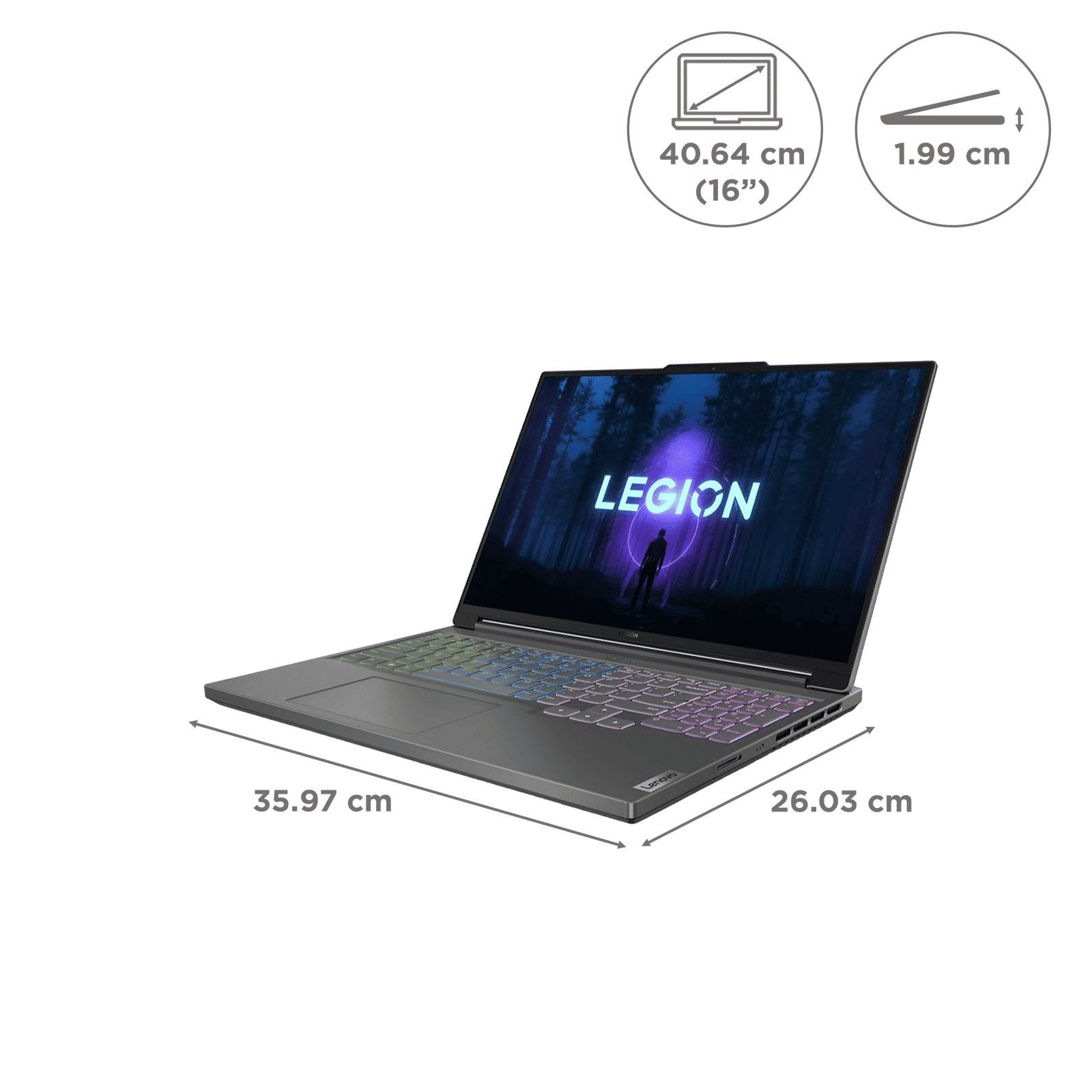 Lenovo Legion Slim 5i Intel Core i7 13th Gen Gaming Laptop (16GB, 1TB SSD, Windows 11 Home, 8GB Graphics, 16 inch 165Hz WQXGA IPS Display, NVIDIA GeForce RTX 4060, MS Office 2021, Storm Grey, 2.4 KG)_2