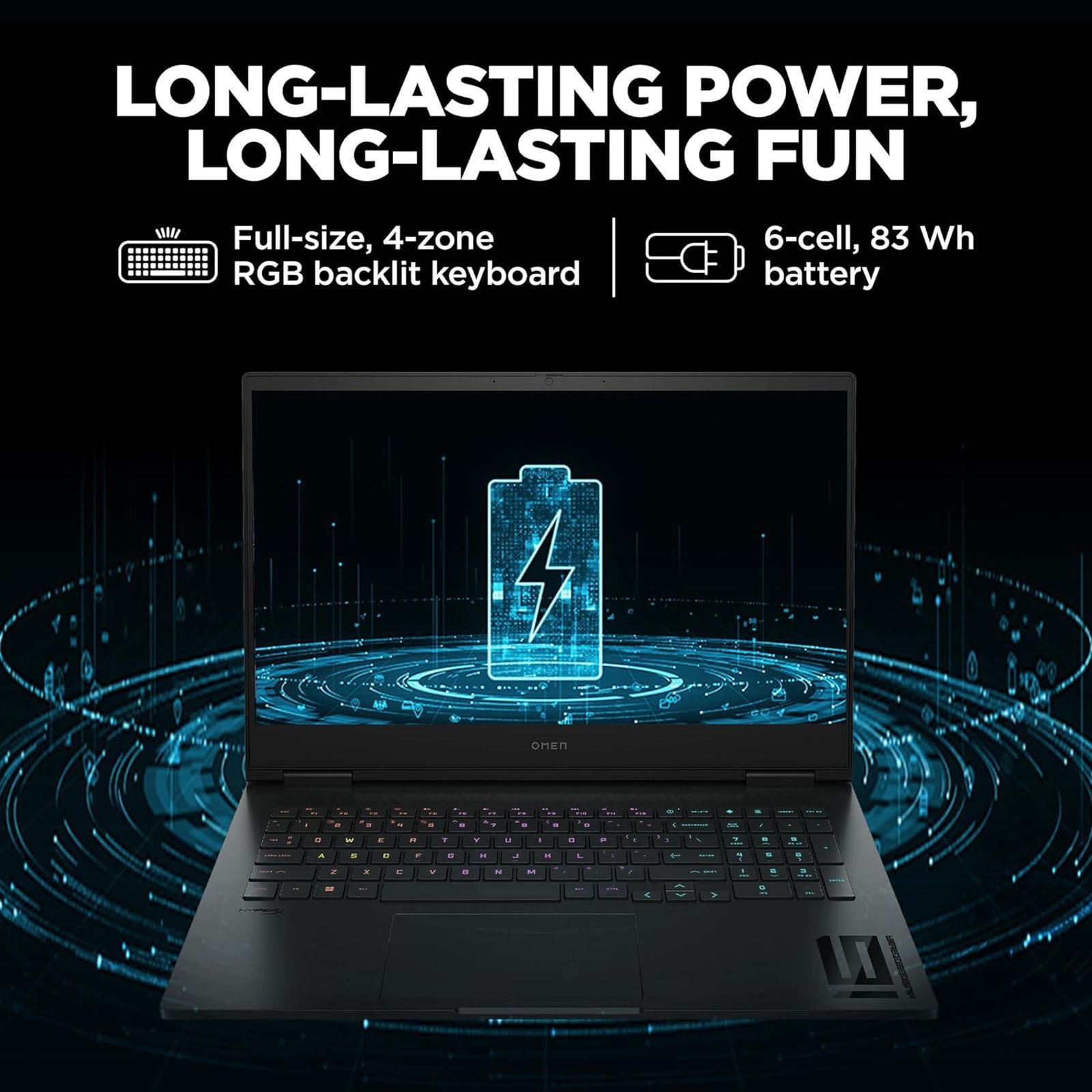 HP Omen WF1026TX Intel Core i7 14th Gen Gaming Laptop (16GB, 1TB SSD, Windows 11 Home, 8GB Graphics, 16.1 inch Full HD IPS Display, MS Office 2021, Shadow Black, 2.32 KG)_12