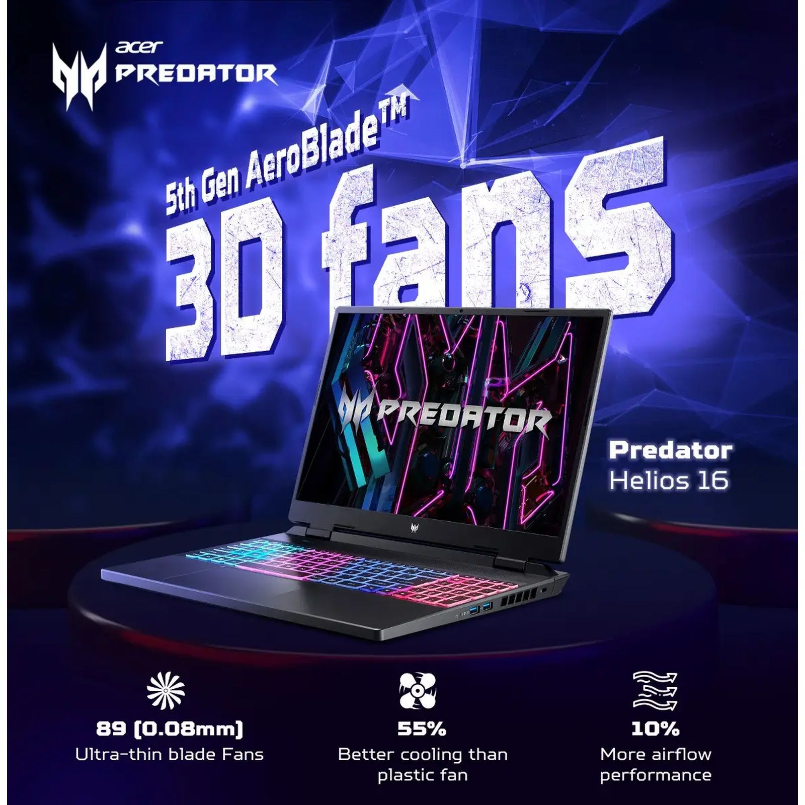 acer Predator Helios Neo 16 Intel Core i7 13th Gen Gaming Laptop (16GB, 1TB SSD, Windows 11 Home, 6GB Graphics, 16 inch 165 Hz WUXGA IPS Display, NVIDIA GeForce RTX 4050, Obsidian Black, 2.6 KG)_8