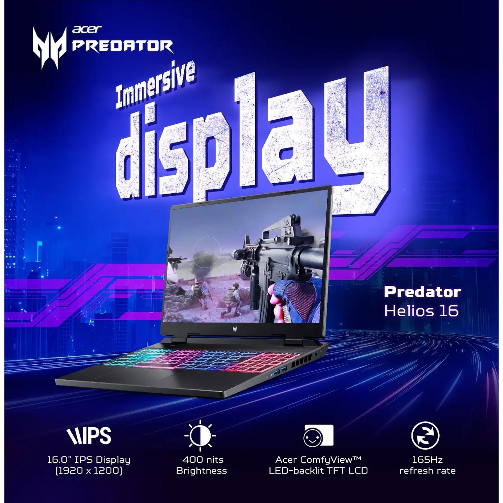 acer Predator Helios Neo 16 Intel Core i7 13th Gen Gaming Laptop (16GB, 1TB SSD, Windows 11 Home, 6GB Graphics, 16 inch 165 Hz WUXGA IPS Display, NVIDIA GeForce RTX 4050, Obsidian Black, 2.6 KG)_9