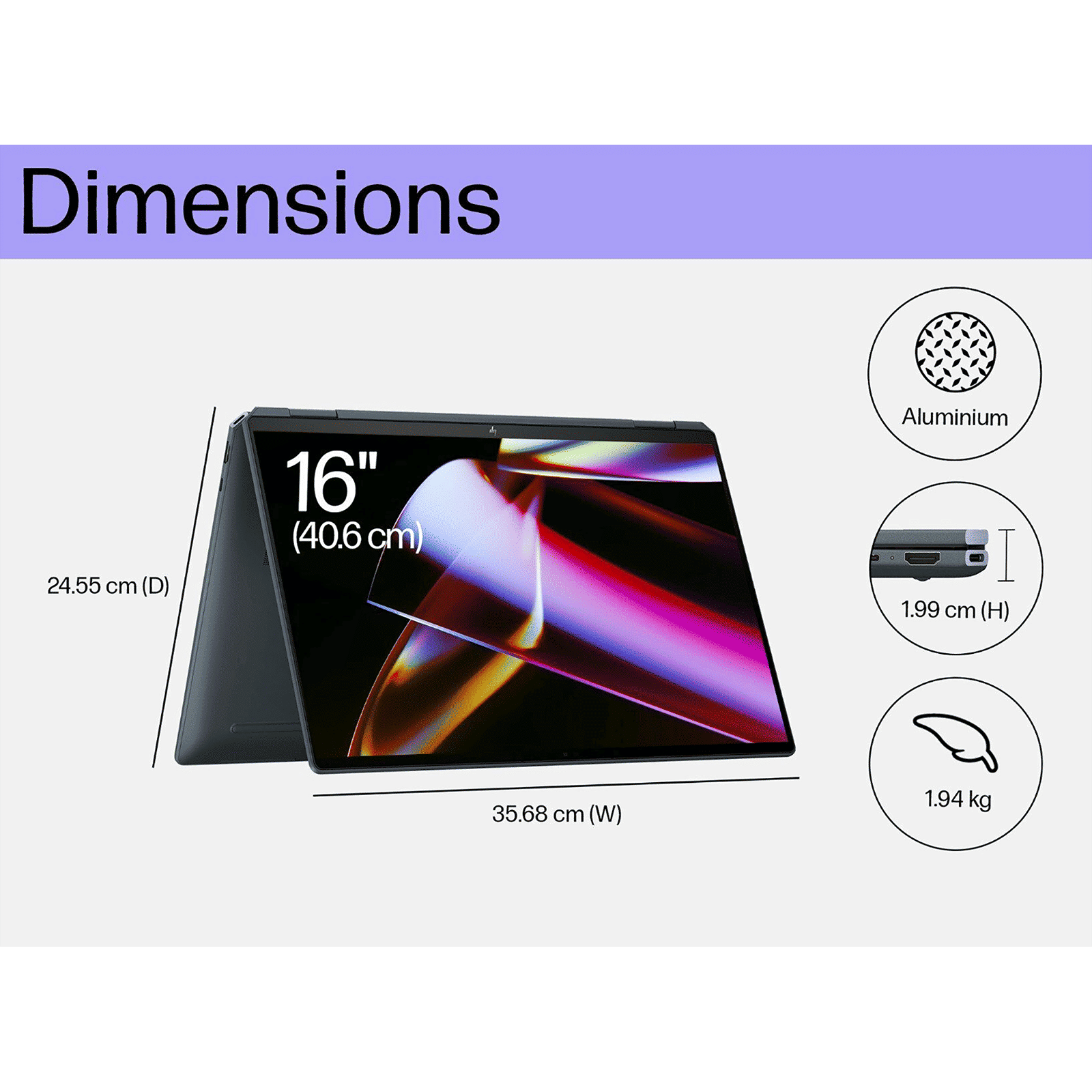 HP Spectre 16 x360 16 aa0664TX Intel Core Ultra 7 Touchscreen 2-in-1 Laptop (32GB, 1TB SSD, Windows 11 Home, 6GB Graphics, 16 inch OLED Display, Space Blue Aluminum, 1.95 KG)_11