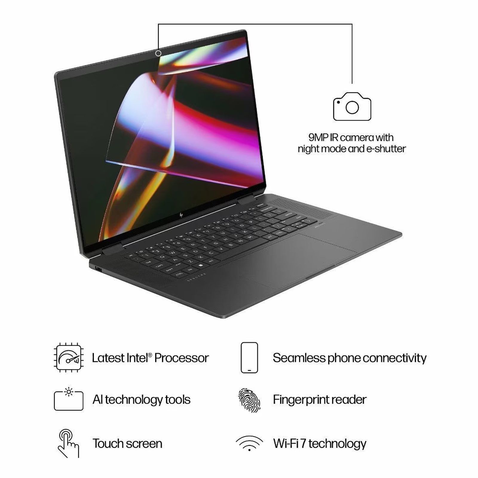 HP Spectre 16 x360 16 aa0664TX Intel Core Ultra 7 Touchscreen 2-in-1 Laptop (32GB, 1TB SSD, Windows 11 Home, 6GB Graphics, 16 inch OLED Display, Space Blue Aluminum, 1.95 KG)_18