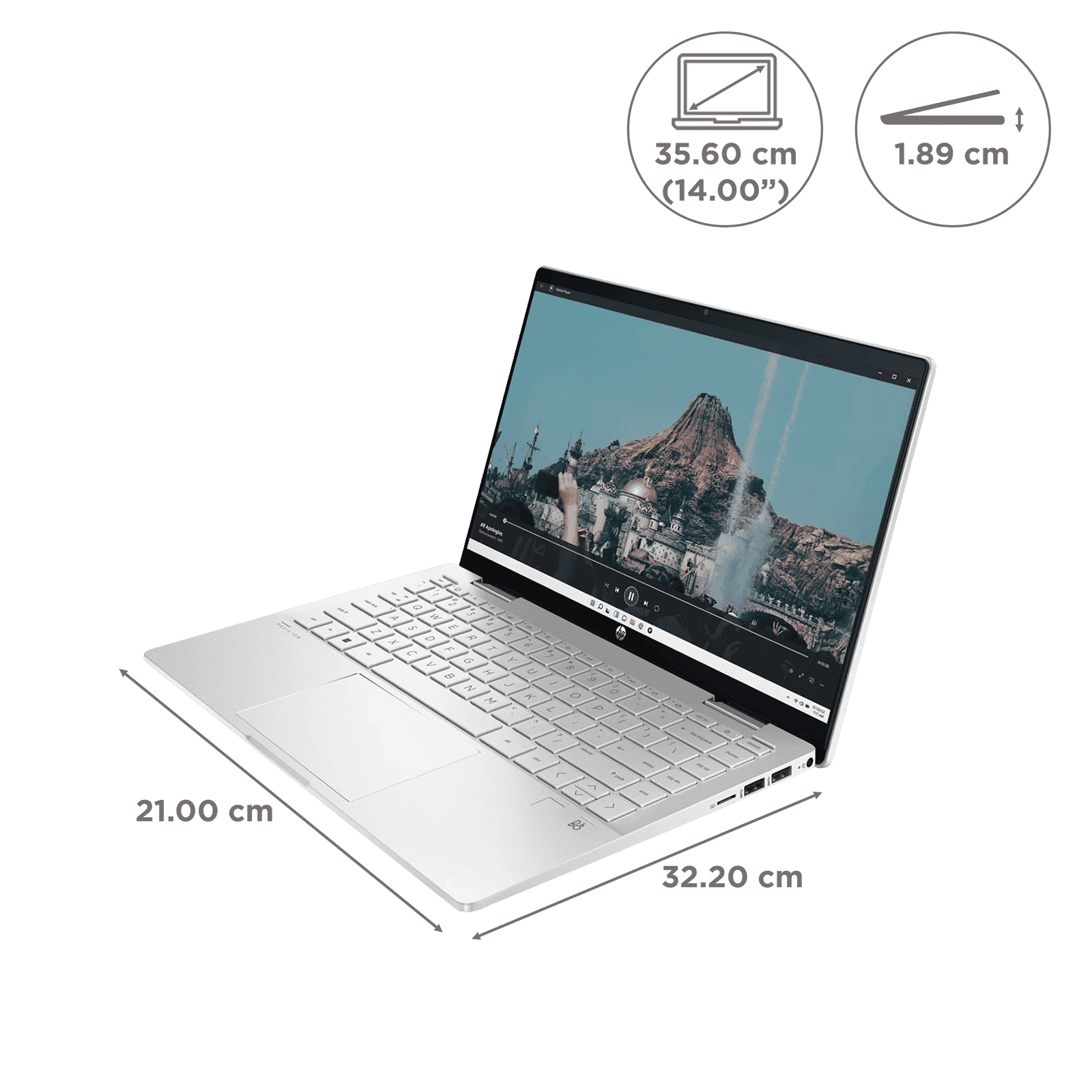 HP Pavilion X360 14 EK0183TU Intel Core i3 12th Gen Touchscreen 2-in-1 Laptop (8GB, 512GB SSD, Windows 11 Home, 14 inch Full HD IPS Display, MS Office 2021, Natural Silver, 1.51 KG)_2