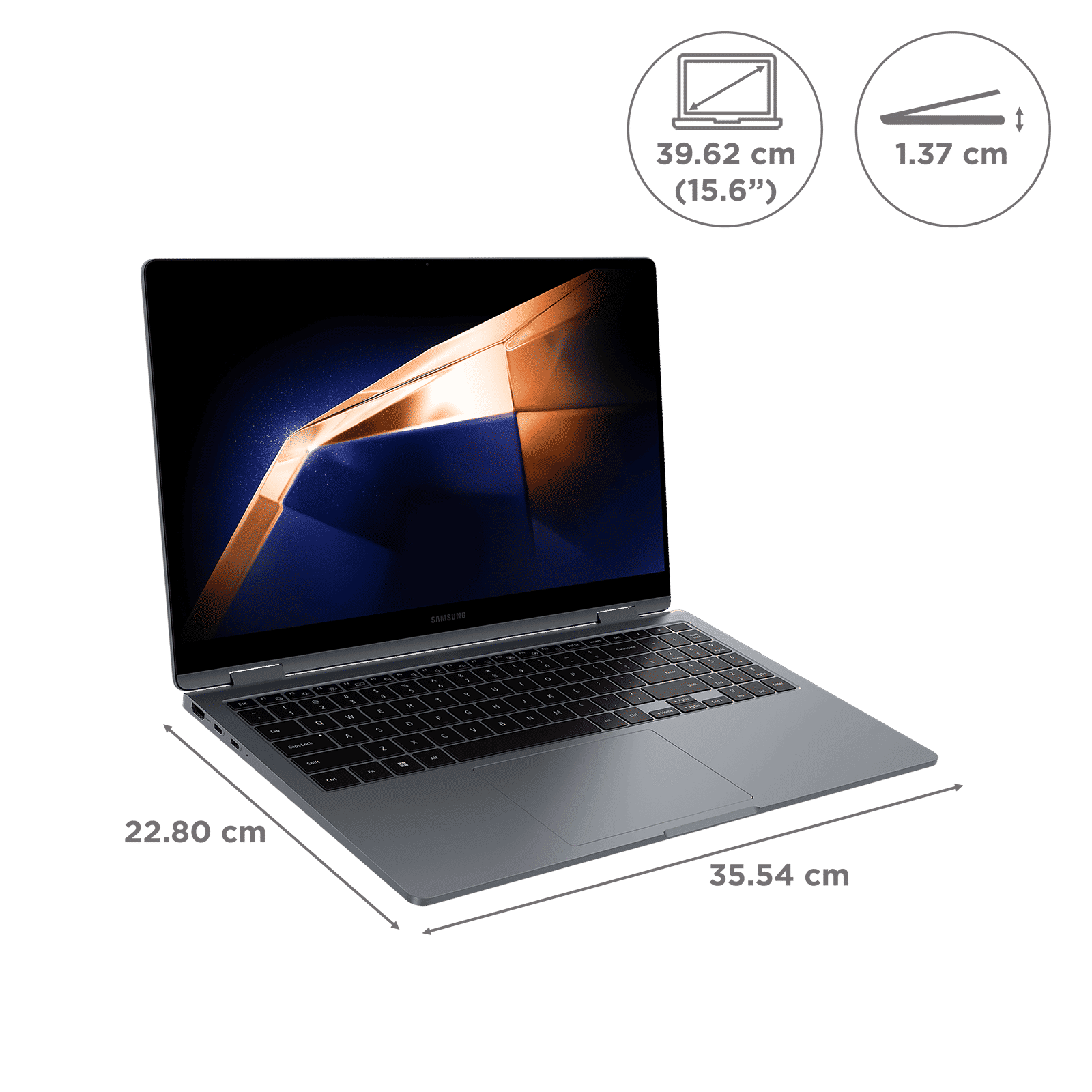 SAMSUNG Galaxy Book4 360 Intel Core 5 Touchscreen 2-in-1 Laptop (16GB, 512GB SSD, Windows 11 Home, 15.6 inch FHD AMOLED Display, MS Office 2021, Gray, 1.46 KG)_2