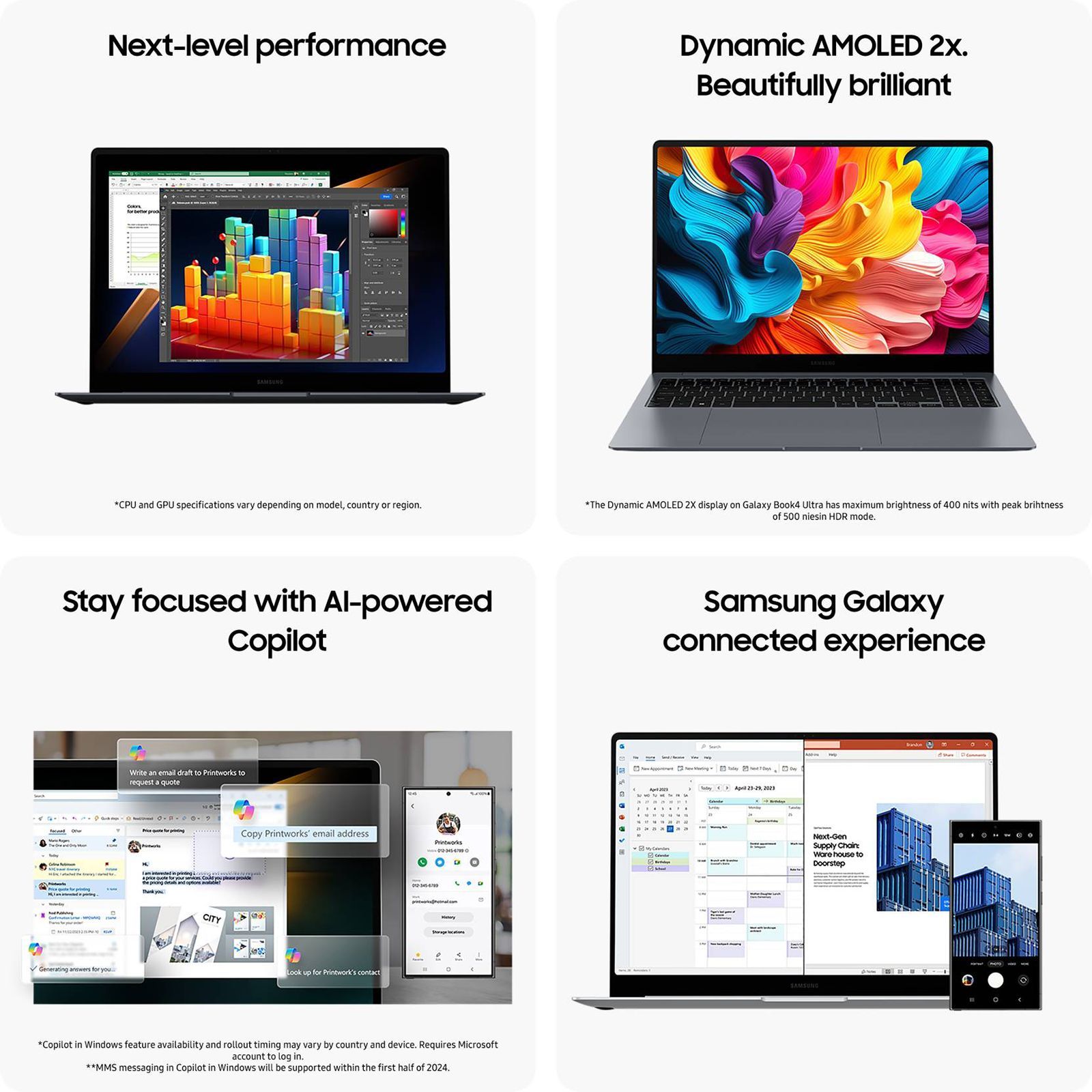 SAMSUNG Galaxy Book4 Pro Intel Core Ultra 7 Touchscreen Thin & Light Laptop (16GB, 512GB SSD, Windows 11 Home, 16 inch 60 Hz WQXGA Plus AMOLED Display, MS Office 2021, Moonstone Gray, 1.56 KG)_17