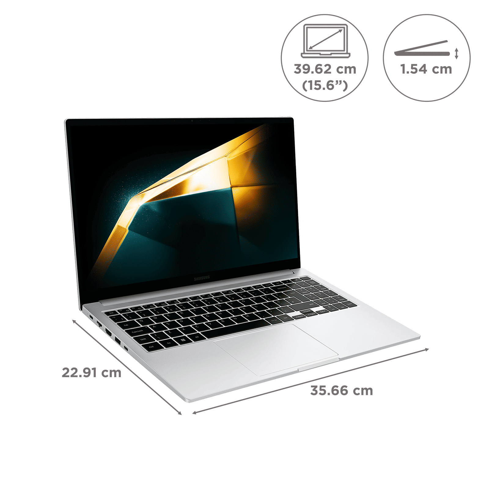 SAMSUNG Galaxy Book4 Intel Core 5 Thin and Light Laptop (8GB, 512GB SSD, Windows 11 Home, 15.6 inch Full HD LED Display, MS Office, Silver, 1.55 KG)_2