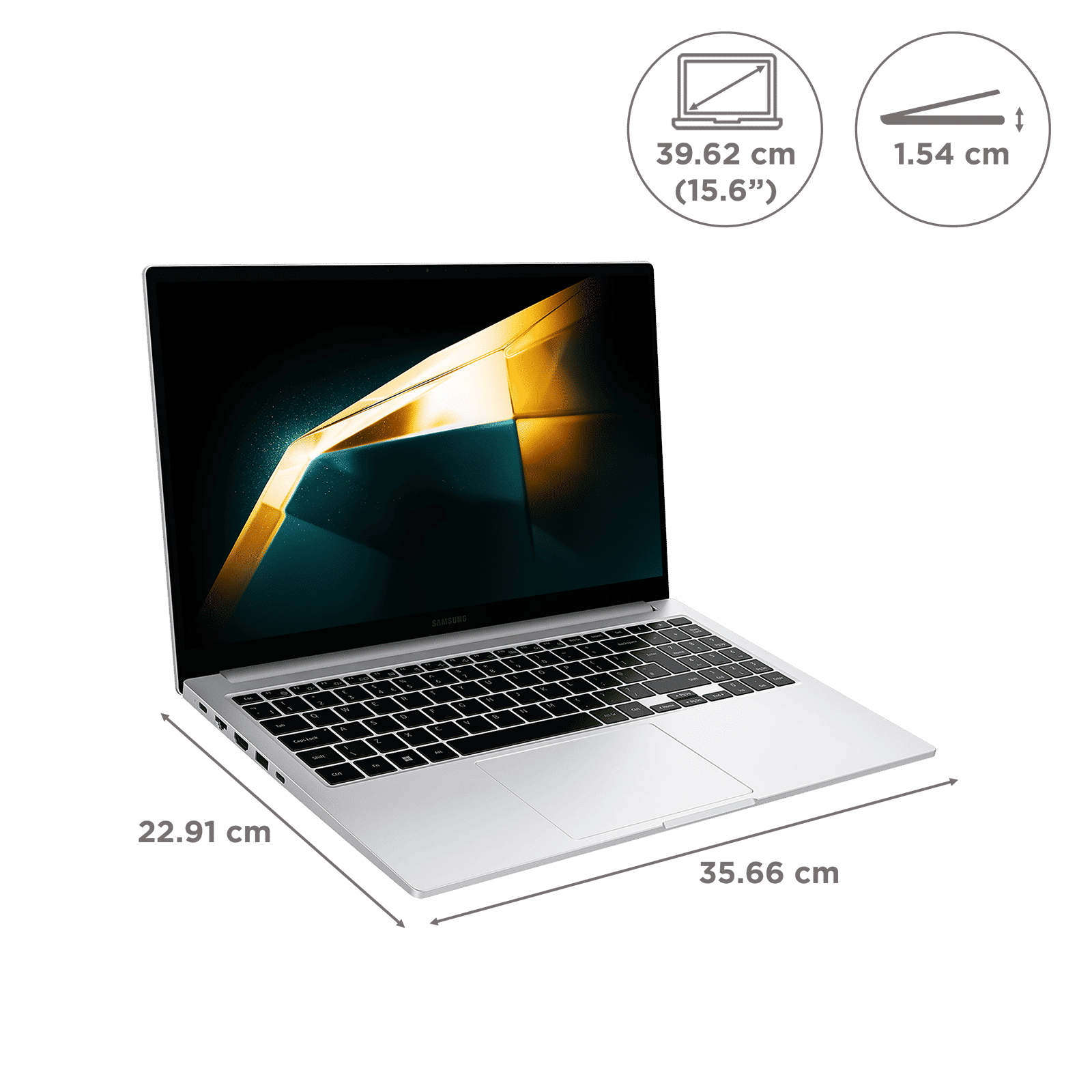 SAMSUNG Galaxy Book4 Intel Core 7 Thin and Light Laptop (16GB, 512GB SSD, Windows 11 Home, 15.6 inch Full HD LED Display, MS Office, Silver, 1.55 KG)_2