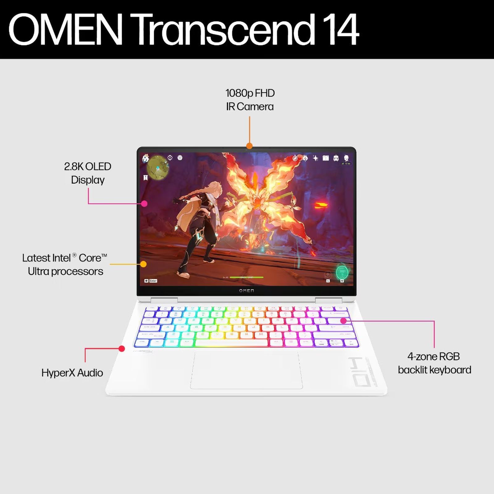HP Omen Transcend 14 fb0089TX Intel Core Ultra 7 Gaming Laptop (16GB, 1TB SSD, Windows 11 Home, 8GB Graphics, 14 inch 120 Hz OLED Display, NVIDIA GeForce RTX 4060, MS Office 365, Ceramic White Aluminum, 1.63 KG) HP Omen Transcend 14 fb0089TX Intel Core Ultra 7 Gaming Laptop (16GB, 1TB SSD, Windows 11 Home, 8GB Graphics, 14 inch 120 Hz OLED Display, NVIDIA GeForce RTX 4060, MS Office 365, Ceramic White Aluminum, 1.63 KG)_14