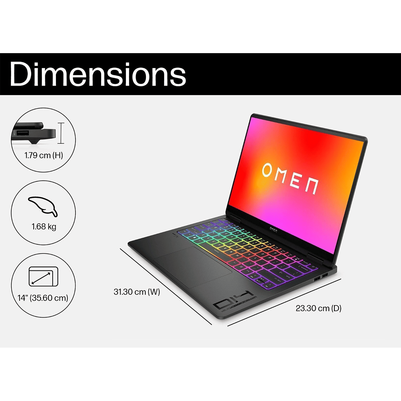 HP Omen 14 fb0007TX Intel Core Ultra 7 Gaming Laptop (16GB, 1TB SSD, Windows 11 Home, 8GB Graphics, 14 inch 120 Hz OLED Display, NVIDIA GeForce RTX 4060, MS Office 365, Shadow Black Aluminum, 1.63 KG)_16