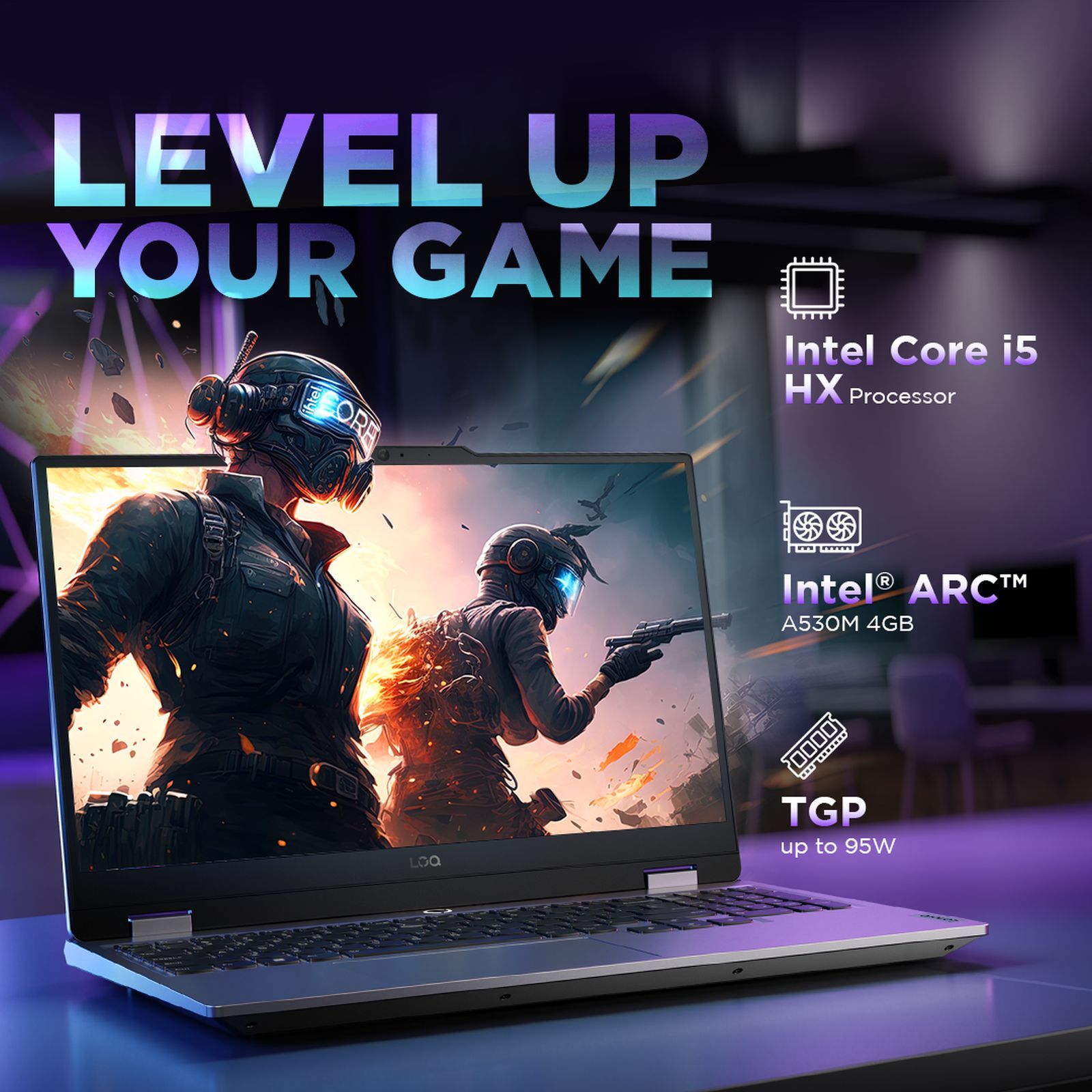 Lenovo LOQ 15IAX9I Intel Core i5 12th Gen Gaming Laptop (8GB, 512GB SSD, Windows 11 Home, 4GB Graphics, 15.6 inch 144 Hz Full HD IPS Display, Intel Arc A530M, MS Office Home & Student 2021, Luna Grey, 2.38 KG)_10