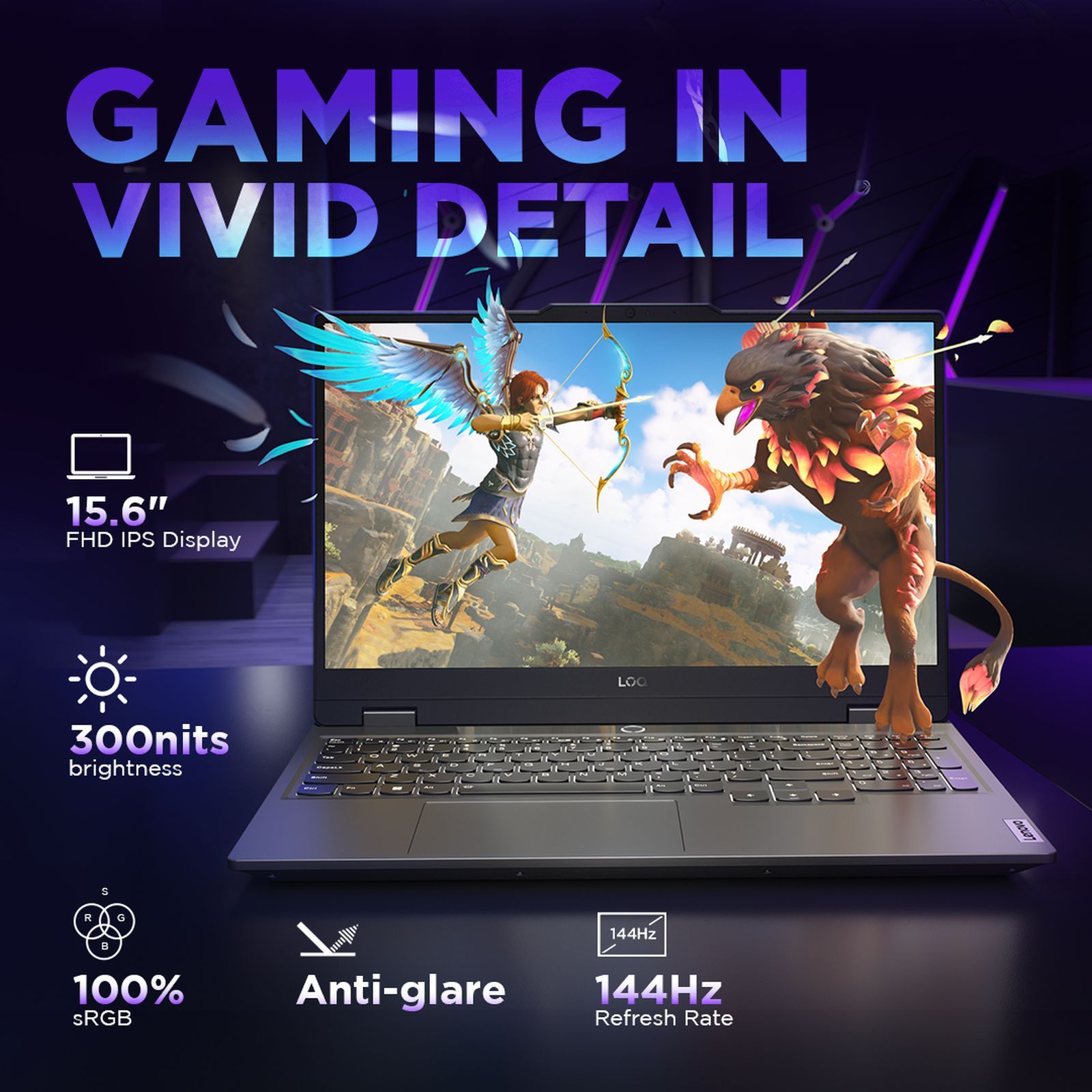 Lenovo LOQ 15IAX9I Intel Core i5 12th Gen Gaming Laptop (8GB, 512GB SSD, Windows 11 Home, 4GB Graphics, 15.6 inch 144 Hz Full HD IPS Display, Intel Arc A530M, MS Office Home & Student 2021, Luna Grey, 2.38 KG)_9