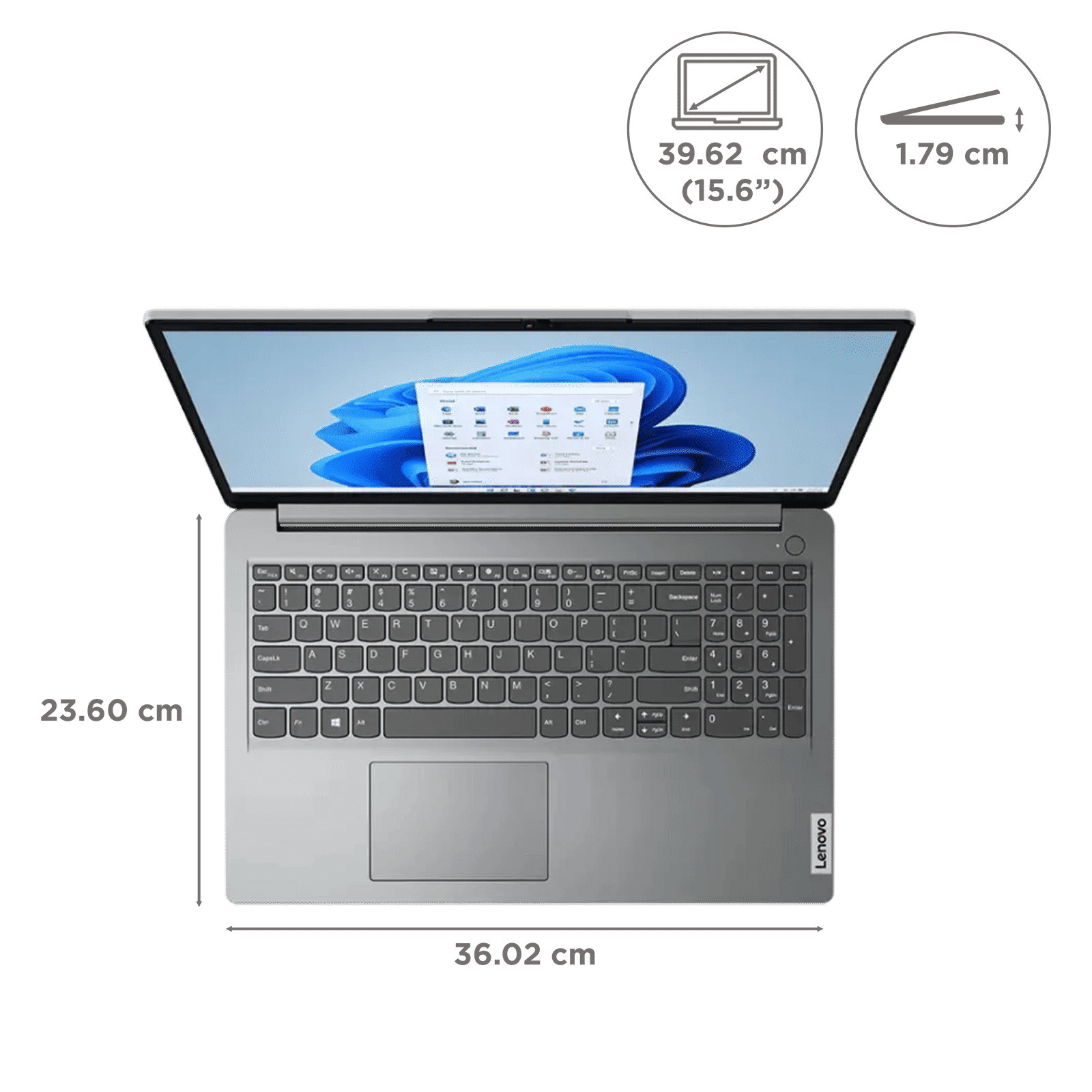Lenovo IdeaPad 1 15IGL7 Intel Celeron Laptop (8GB, 256GB SSD, Windows 11 Home, 15.6 inch HD TN Display, MS Office, Cloud Grey, 1.54 KG)_2
