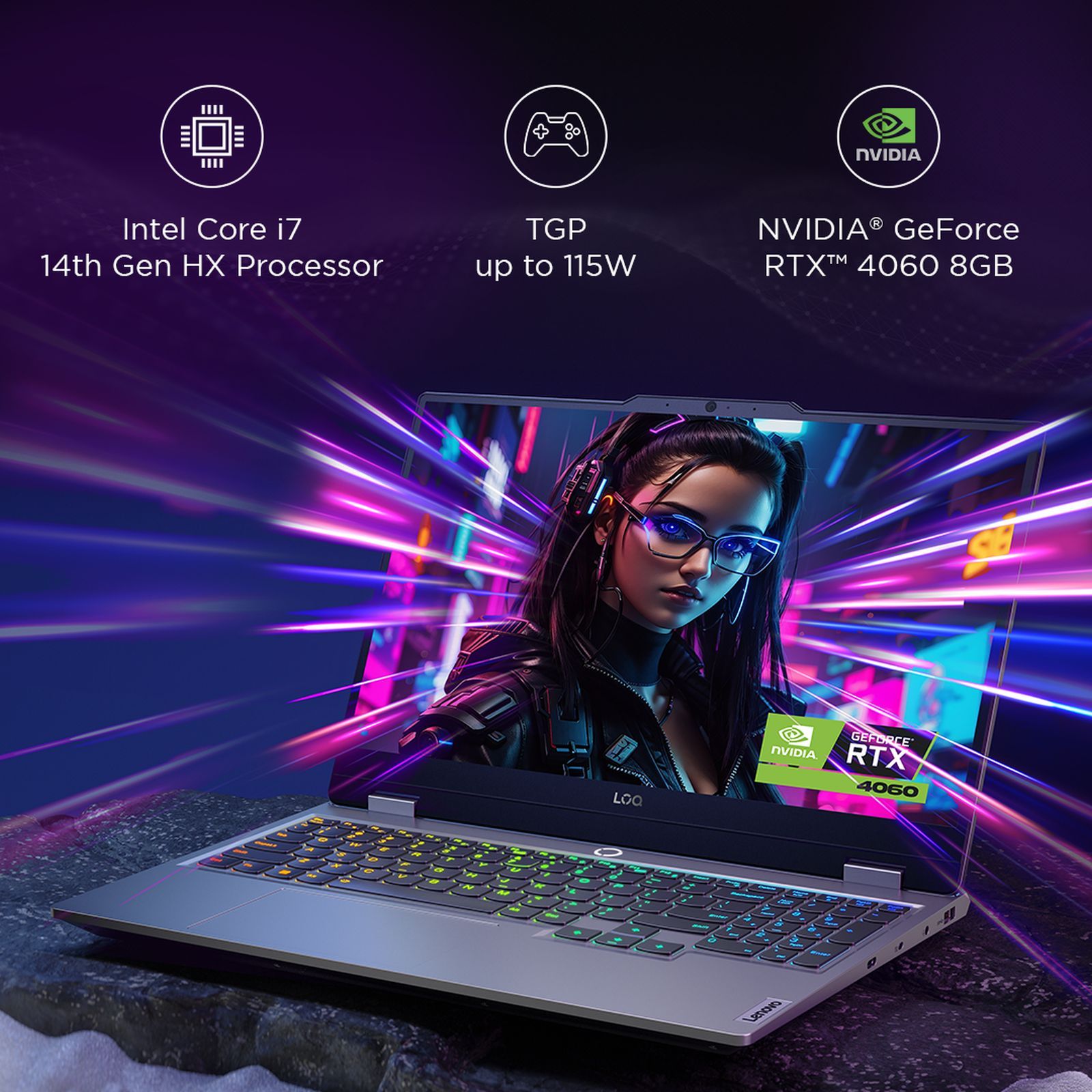 Lenovo LOQ 15IRX9 Intel Core i7 14th Gen Gaming Laptop (16GB, 1TB SSD, Windows 11 Home, 8GB Graphics, 15.6 inch 144 Hz Full HD IPS Display, NVIDIA GeForce RTX 4060, MS Office Home & Student 2021, Luna Grey, 2.38 KG)_11