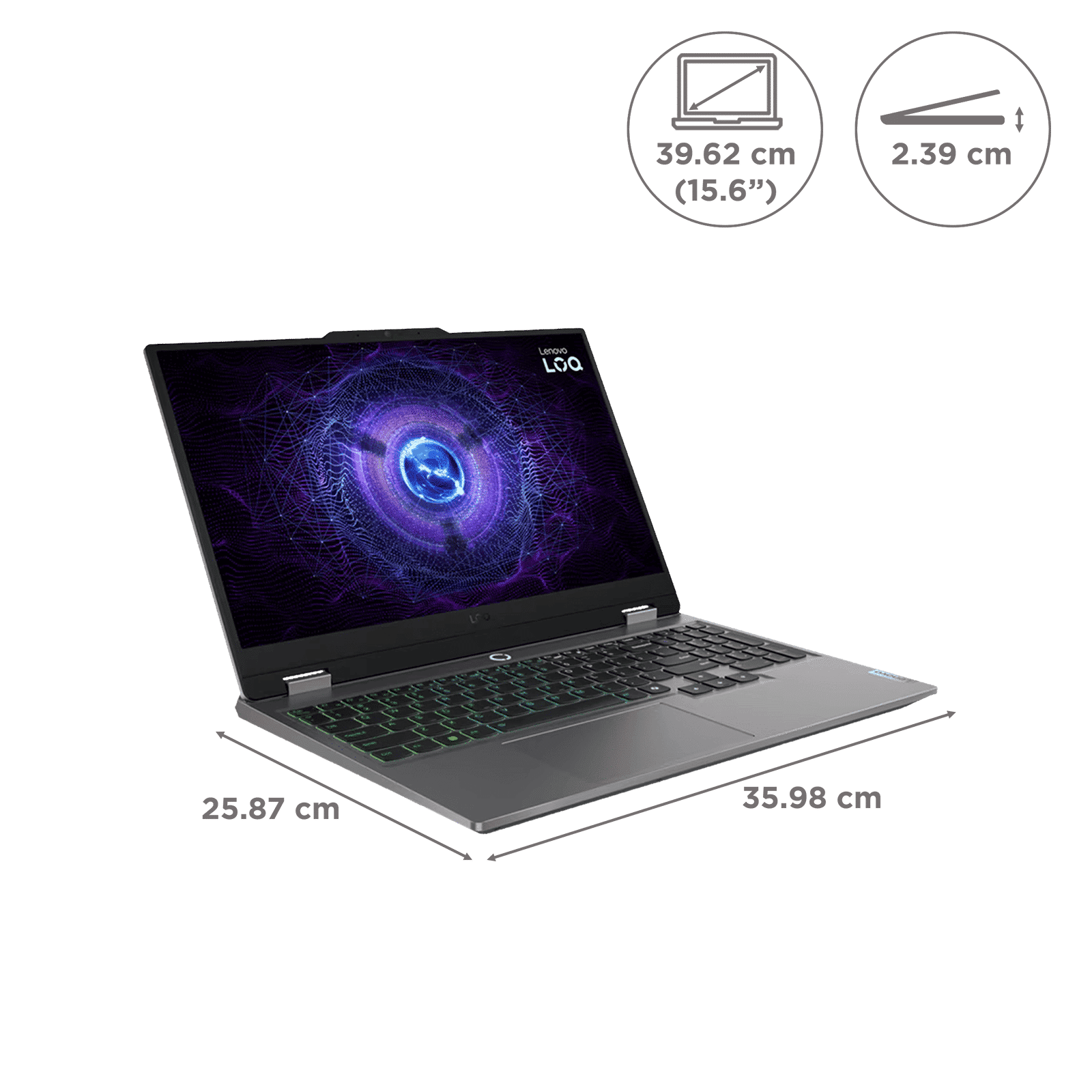 Lenovo LOQ 15IRX9 Intel Core i7 14th Gen Gaming Laptop (16GB, 1TB SSD, Windows 11 Home, 8GB Graphics, 15.6 inch 144 Hz Full HD IPS Display, NVIDIA GeForce RTX 4060, MS Office Home & Student 2021, Luna Grey, 2.38 KG)_2