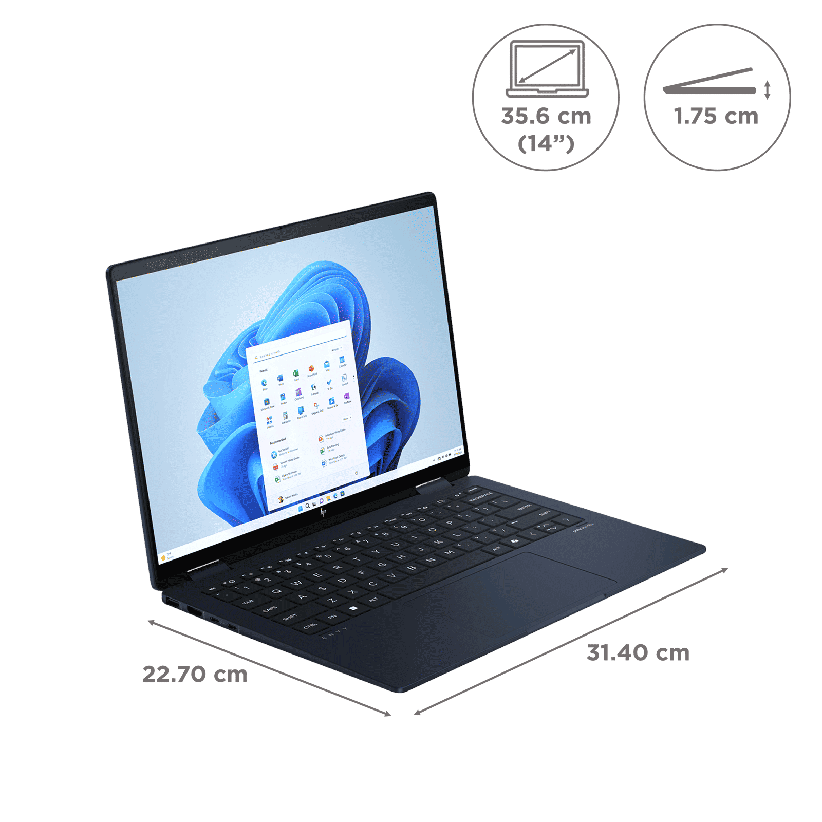 HP Envy x360 14t fc000 Intel Core Ultra 7 Touchscreen 2-in-1 Laptop (16GB, 512GB SSD, Windows 11 Home, 14 inch WUXGA IPS Display, MS Office 2021, Atmospheric Blue, 1.44 KG) HP Envy x360 14t fc000 Intel Core Ultra 7 Touchscreen 2-in-1 Laptop (16GB, 512GB SSD, Windows 11 Home, 14 inch WUXGA IPS Display, MS Office 2021, Atmospheric Blue, 1.44 KG)_2