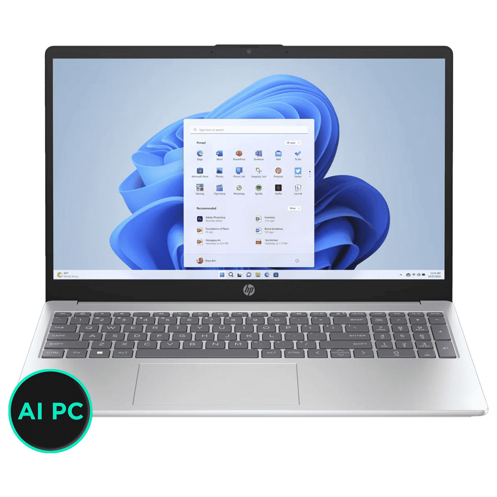 HP FD1098TU Intel Core Ultra 5 Thin and Light Laptop (8GB, 512GB SSD, Windows 11 Home, 15.6 inch Full HD Display, MS Office 2021, Natural Silver, 1.59 KG)_1