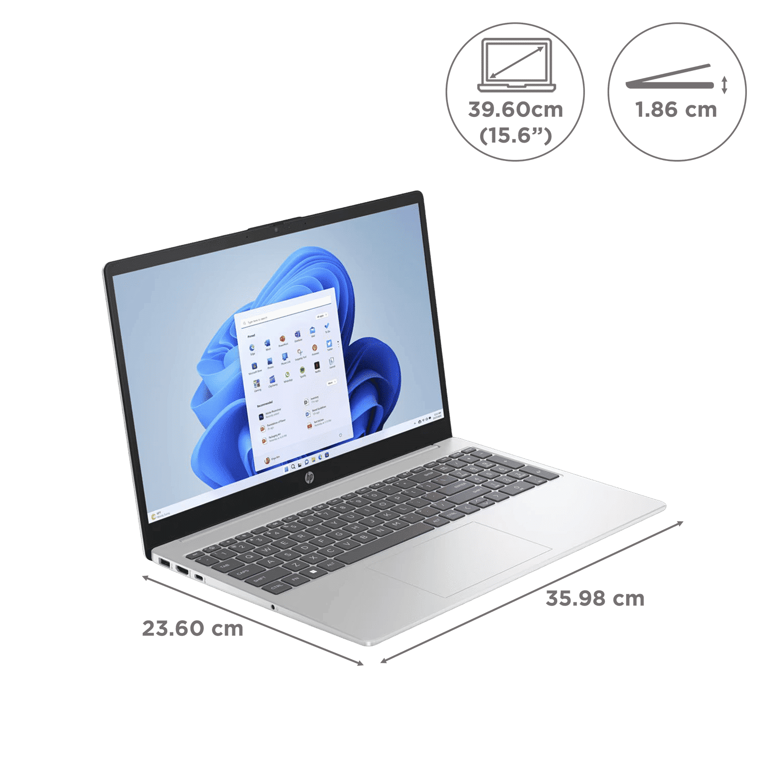 HP FD1098TU Intel Core Ultra 5 Thin and Light Laptop (8GB, 512GB SSD, Windows 11 Home, 15.6 inch Full HD Display, MS Office 2021, Natural Silver, 1.59 KG)_2