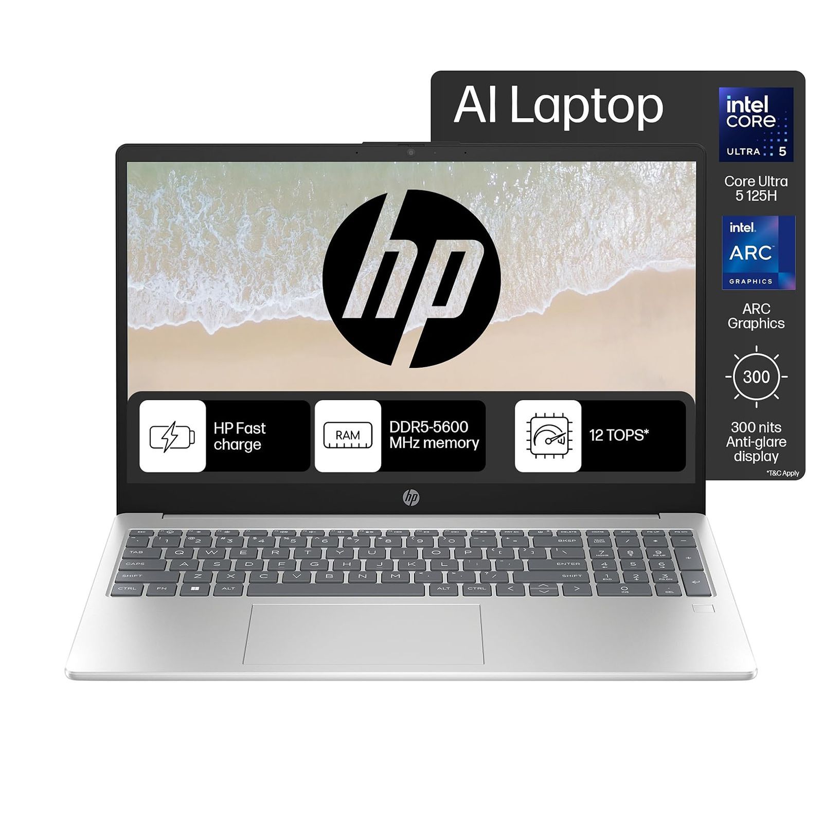 HP FD1099TU Intel Core Ultra 5 Thin and Light Laptop (16GB, 512GB SSD, Windows 11 Home, 15.6 inch Full HD Display, MS Office 2021, Natural Silver, 1.69 KG) HP FD1099TU Intel Core Ultra 5 Thin and Light Laptop (16GB, 512GB SSD, Windows 11 Home, 15.6 inch Full HD Display, MS Office 2021, Natural Silver, 1.69 KG)_8