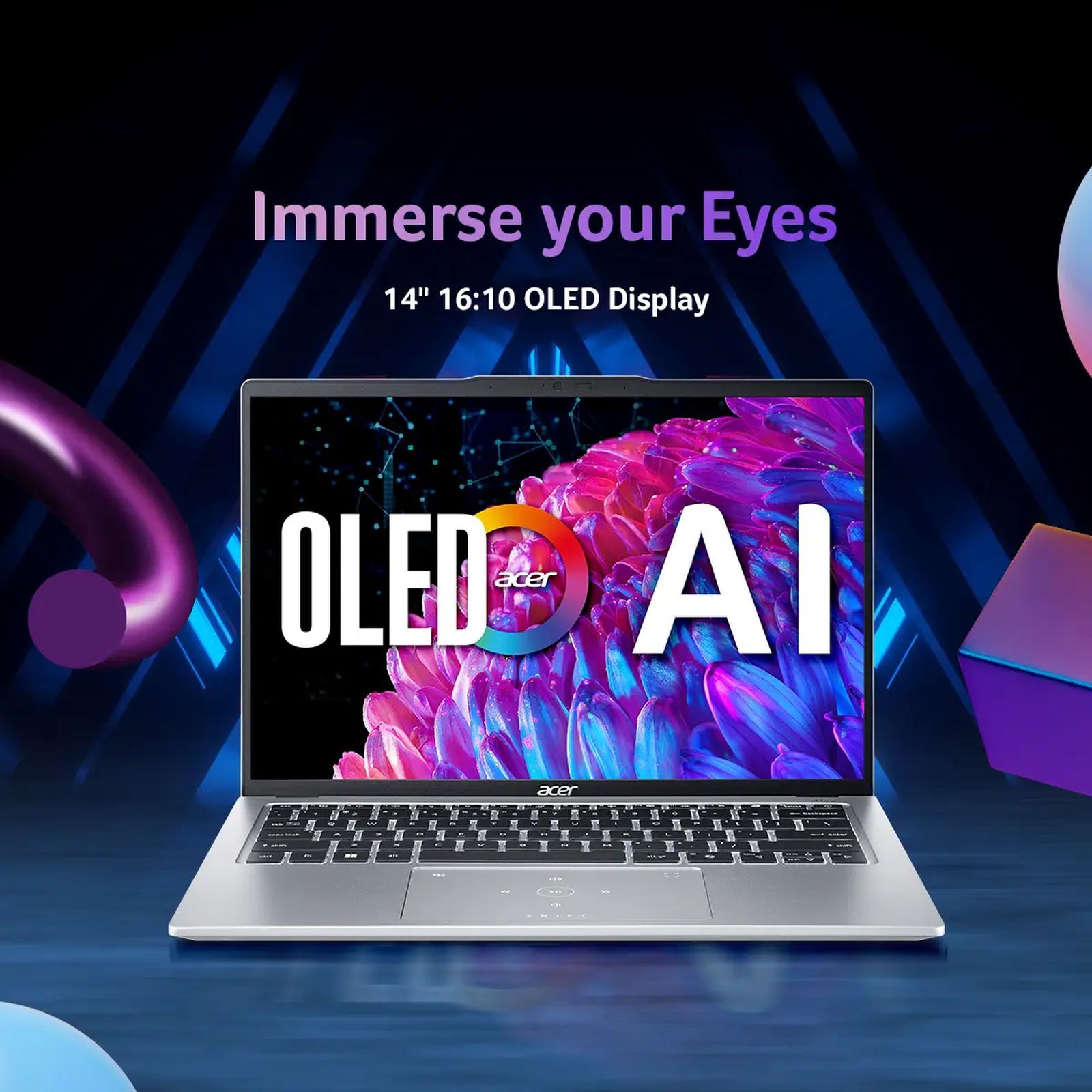 acer Swift Go 14 SFG14-73-71BY Intel Core Ultra 7 Thin & Light Laptop (16GB, 1TB SSD, Windows 11 Home, 14 inch OLED Display, MS Office 2021, Silver, 1.32 KG)_7