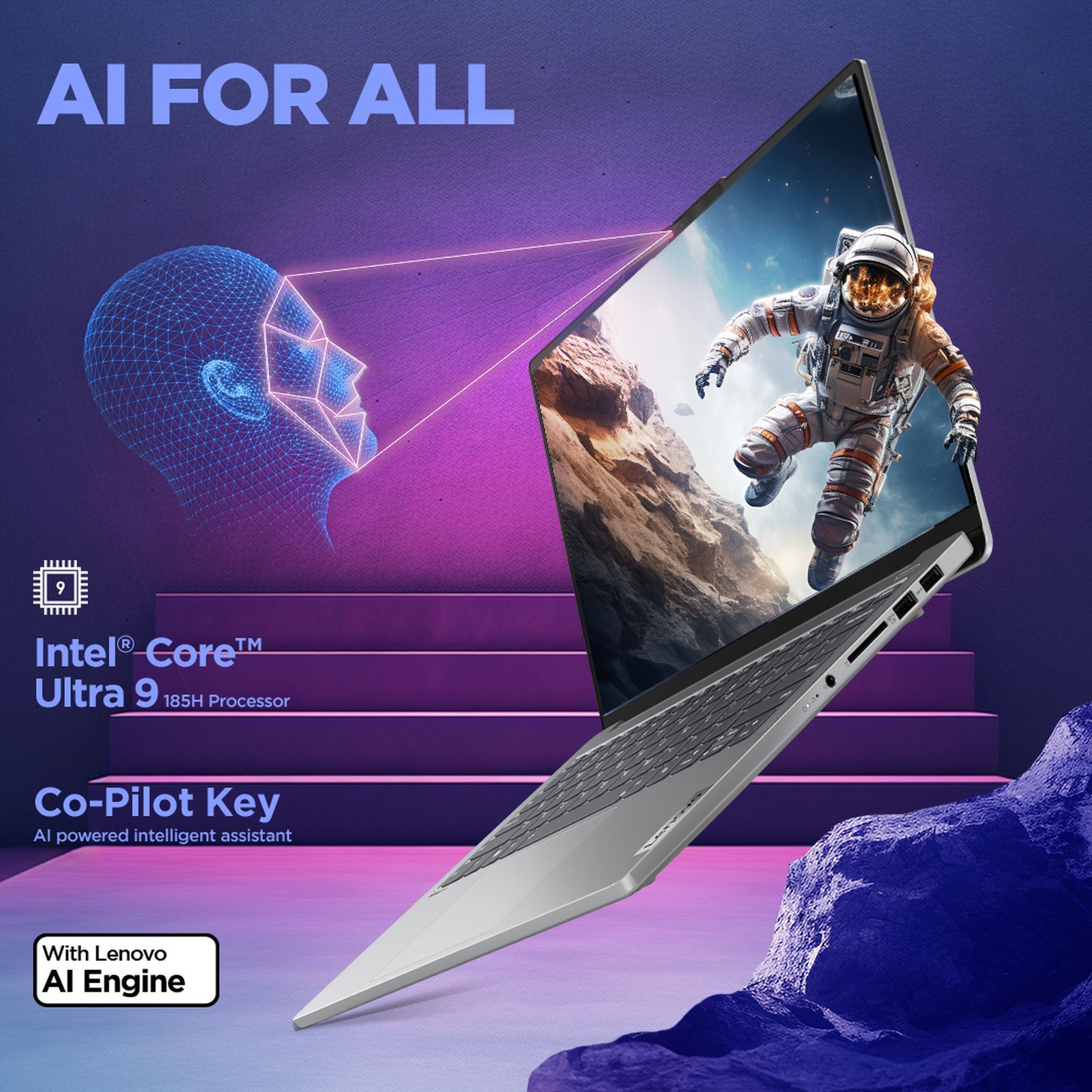 Lenovo IdeaPad Pro 5 14IMH9 Intel Core Ultra 9 Thin and Light Laptop (32GB, 1TB SSD, Windows 11 Pro, 14 inch OLED Display, Office Home & Student 2021, Arctic Grey, 1.46 KG)_11