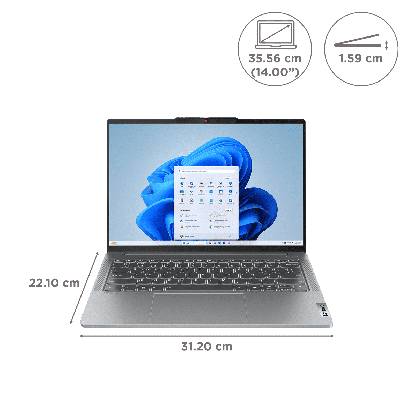 Lenovo IdeaPad Pro 5 14IMH9 Intel Core Ultra 9 Thin and Light Laptop (32GB, 1TB SSD, Windows 11 Pro, 14 inch OLED Display, Office Home & Student 2021, Arctic Grey, 1.46 KG)_2