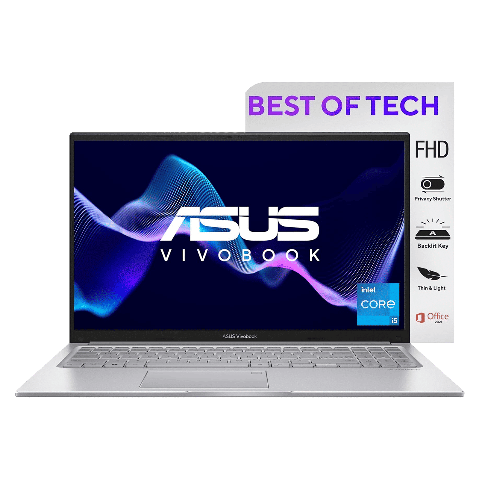 ASUS Vivobook 15 X1504ZA-NJ522WS Intel Core i5 12th Gen Thin & Light Laptop (8GB, 512GB SSD, Windows 11 Home, 15.6 inch Full HD Display, MS Office Home & Student 2021, Cool Silver, 1.70 KG)_14