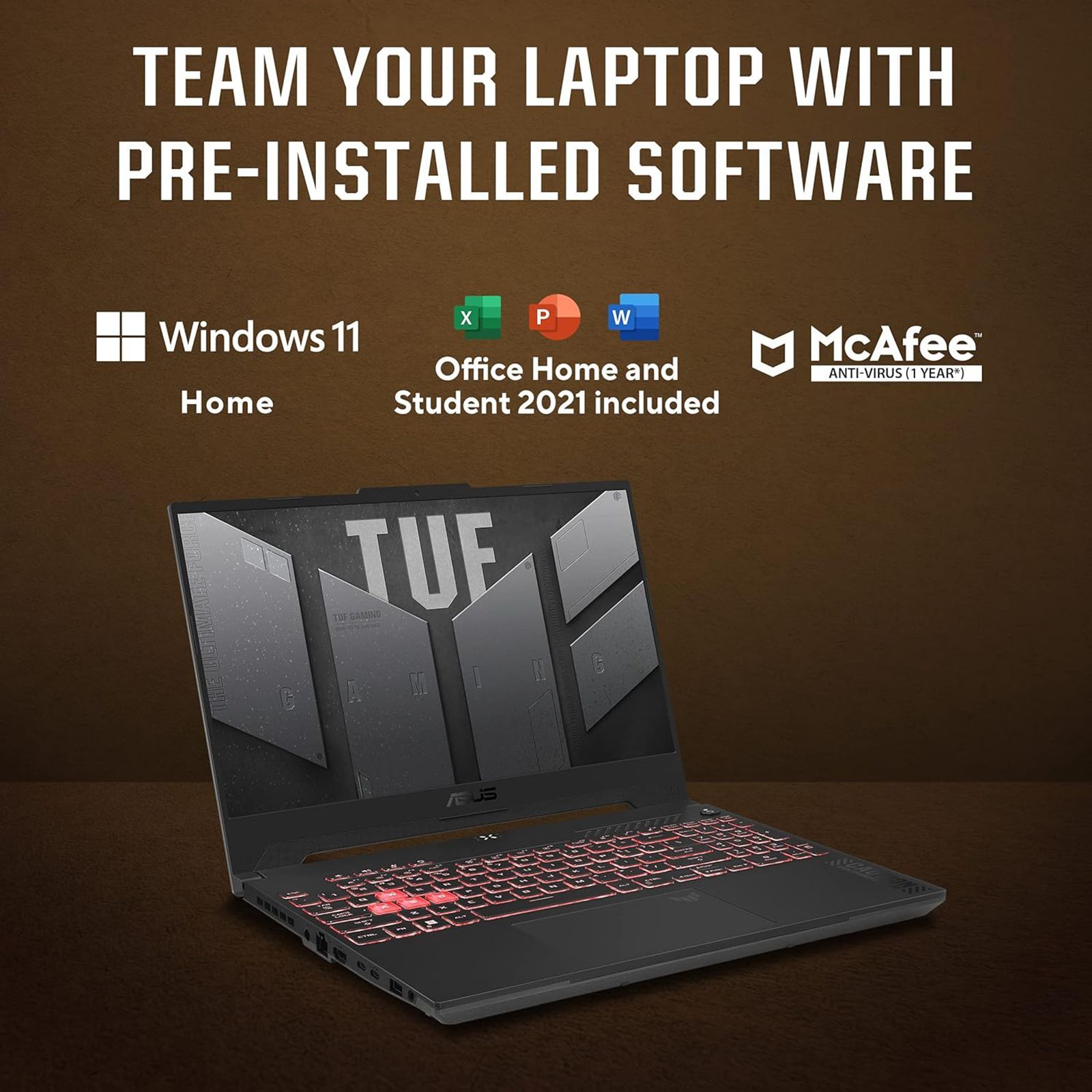 ASUS TUF Gaming A15 FA507UI-LP066WS AMD Ryzen9 Gaming Laptop (16GB, 1TB SSD, Windows 11 Home, 8GB Graphics, 15.6 inch 144 Hz Full HD IPS Display, NVIDIA GeForce RTX 4070, MS Office Home and Student 2021, Mecha Gray, 2.2 KG)_6