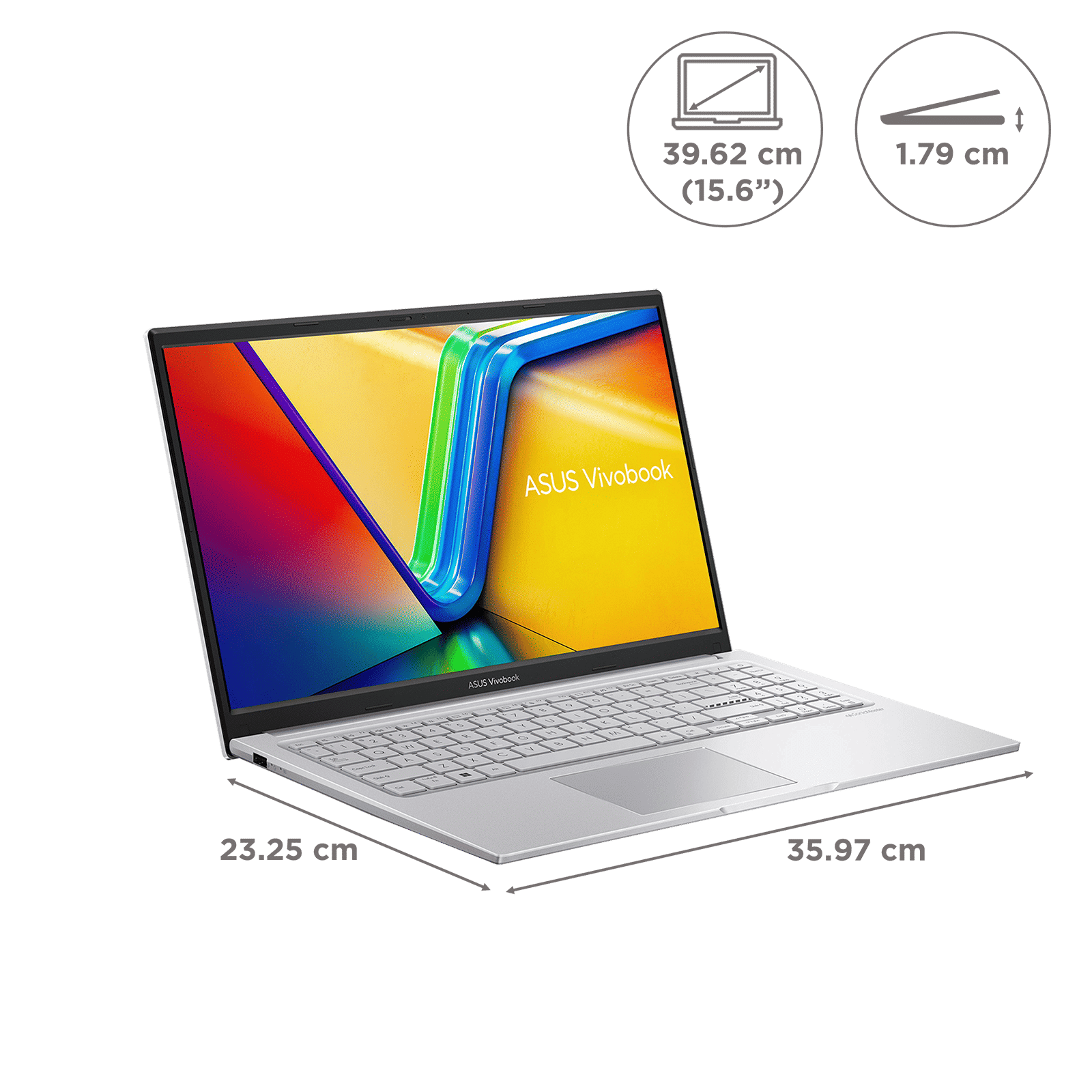 ASUS Vivobook 15 X1504VA-NJ320WS Intel Core i3 13th Gen Thin & Light Laptop (8GB, 512GB SSD, Windows 11 Home, 15.6 inch Full HD Display, MS Office Home & Student 2021, Cool Silver, 1.7 KG)_2