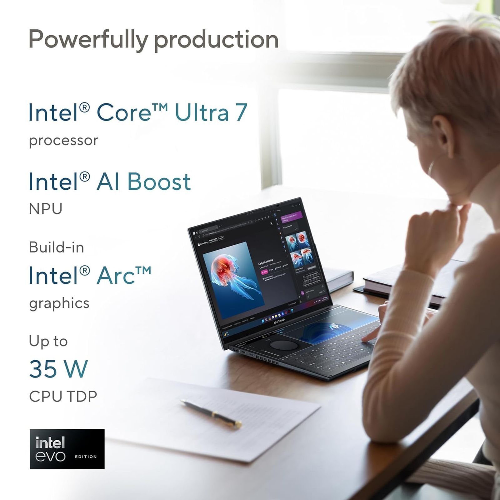 ASUS Zenbook Duo UX8406MA-QL761WS Intel Core Ultra 7 Touchscreen Thin & Light Laptop (32GB, 1TB SSD, Windows 11 Home, 14 inch Full HD OLED Display, MS Office Home & Student 2021, Inkwell Gray, 1.65 KG)_8