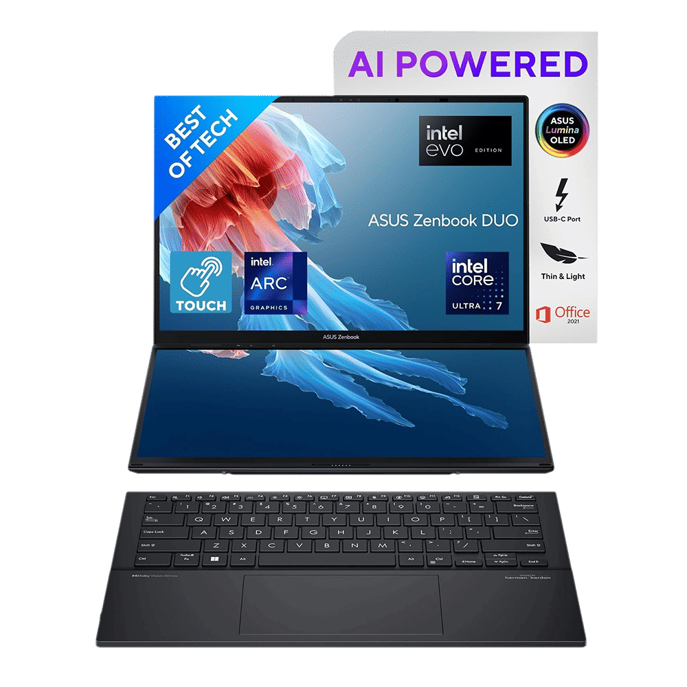 ASUS Zenbook Duo UX8406MA-QL761WS Intel Core Ultra 7 Touchscreen Thin & Light Laptop (32GB, 1TB SSD, Windows 11 Home, 14 inch Full HD OLED Display, MS Office Home & Student 2021, Inkwell Gray, 1.65 KG)_13