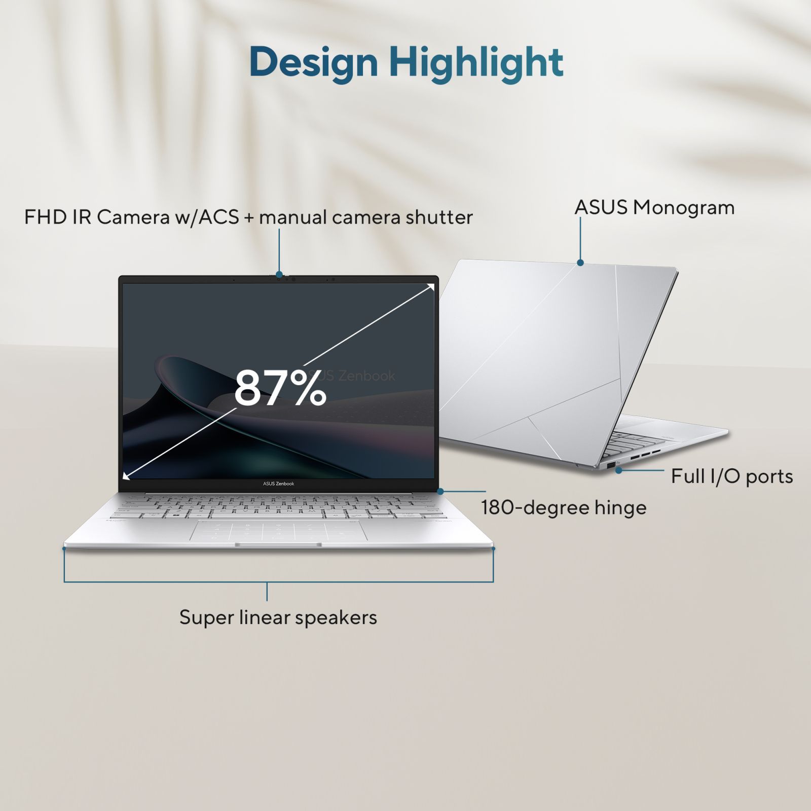 ASUS Zenbook 14 UX3405MA-PZ751WS Intel Evo Core Ultra 7 Touchscreen Thin & Light Laptop (16GB, 1TB SSD, Windows 11 Home, MS Office Home and Student 2021, 14 inch 3K OLED Display, Foggy Silver, 1.28 KG)_17