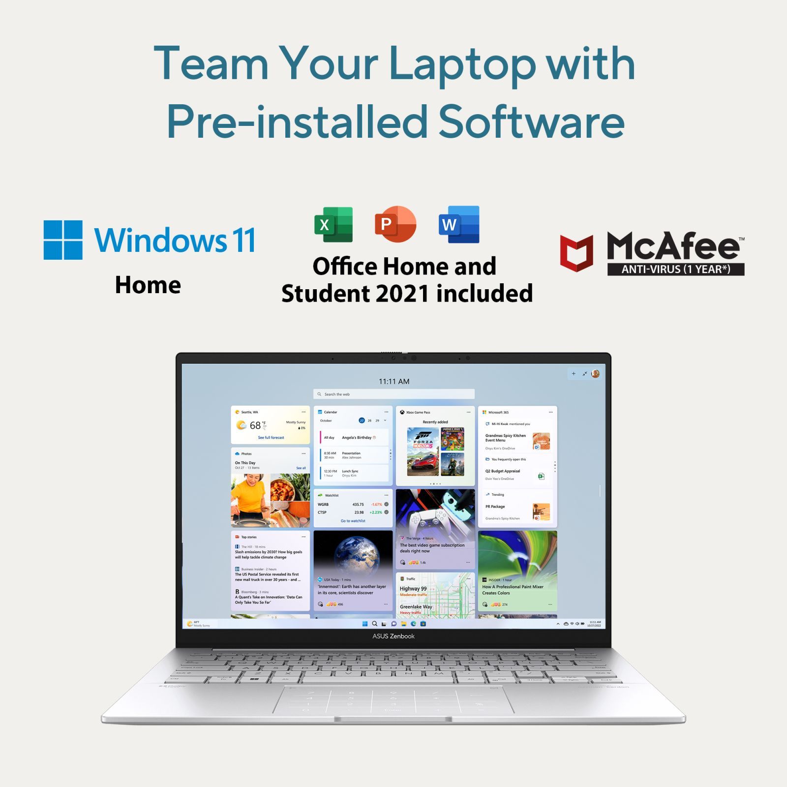 ASUS Zenbook 14 UX3405MA-PZ551WS Intel Evo Core Ultra 5 Touchscreen Thin & Light Laptop (16GB, 1TB SSD, Windows 11 Home, MS Office Home and Student 2021, 14 inch 3K OLED Display, Foggy Silver, 1.28 KG)_10