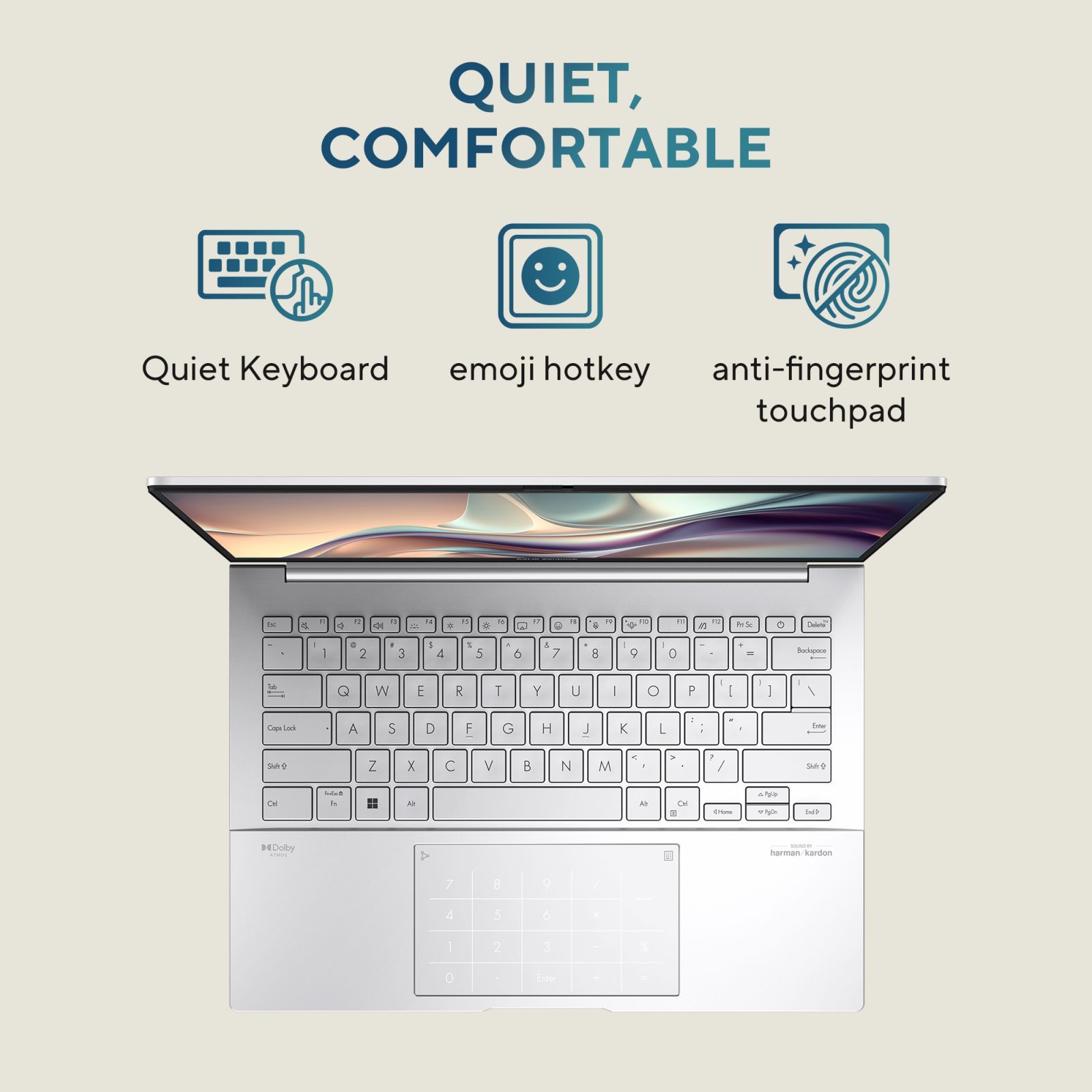 ASUS Zenbook 14 UX3405MA-PZ551WS Intel Evo Core Ultra 5 Touchscreen Thin & Light Laptop (16GB, 1TB SSD, Windows 11 Home, MS Office Home and Student 2021, 14 inch 3K OLED Display, Foggy Silver, 1.28 KG)_19