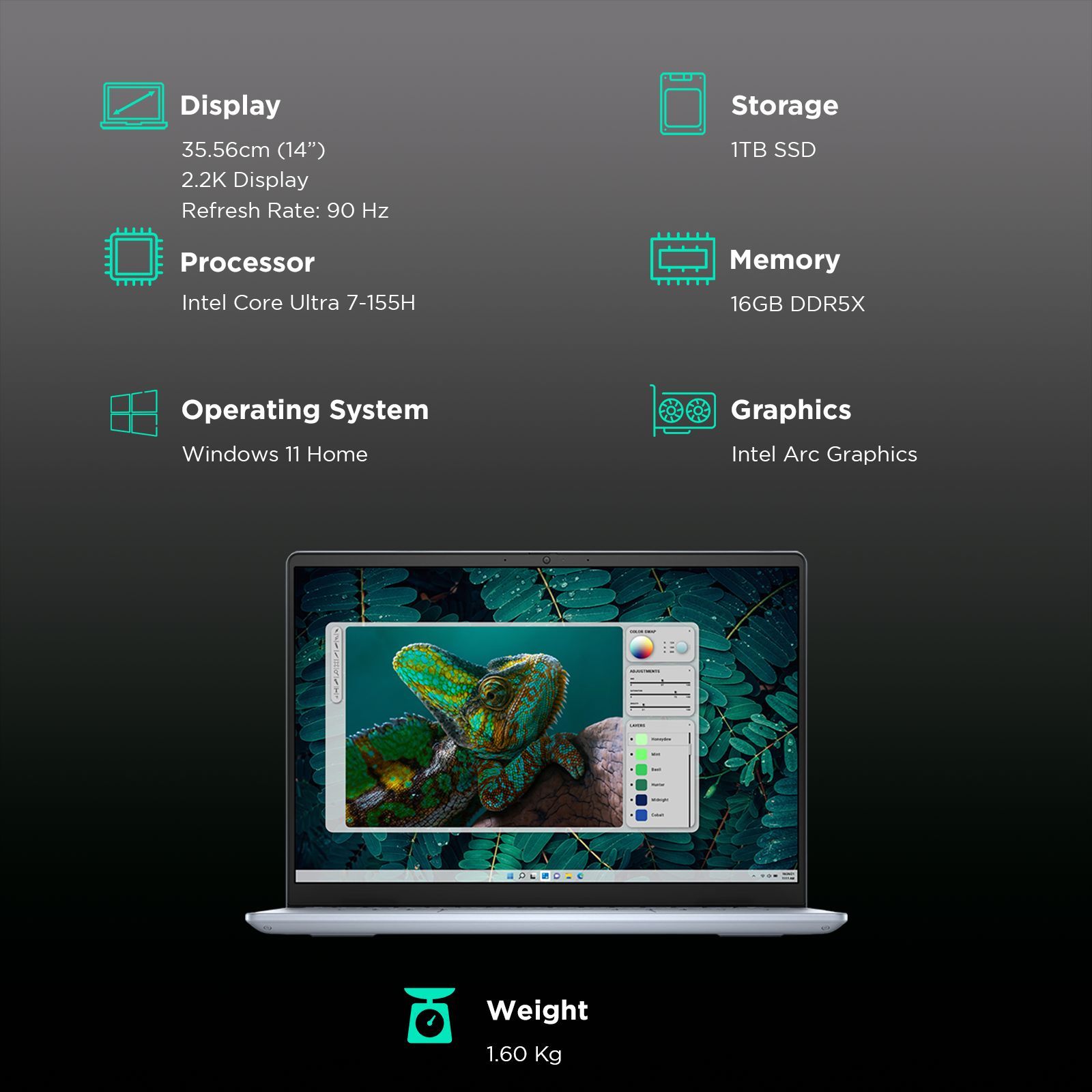 DELL Inspiron 14 Plus Intel Core Ultra 7 Thin and Light Laptop (16GB, 1TB SSD, Windows 11 Home, 14 inch 2.2K Display, MS Office 2021, Ice Blue, 1.60 KG) DELL Inspiron 14 Plus Intel Core Ultra 7 Thin and Light Laptop (16GB, 1TB SSD, Windows 11 Home, 14 inch 2.2K Display, MS Office 2021, Ice Blue, 1.60 KG)_3