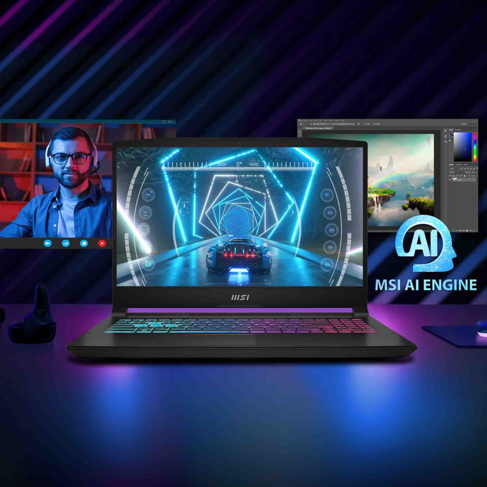 MSI Katana A15 AI B8VF-447IN AMD Ryzen 9 8945HS Gaming Laptop (16GB, 512GB SSD, Windows 11 Home, 8GB Graphics, 15.6 inch 144 Hz FHD Display, NVIDIA GeForce RTX 4060, MS Office 2021, Black, 2.25 KG)_16