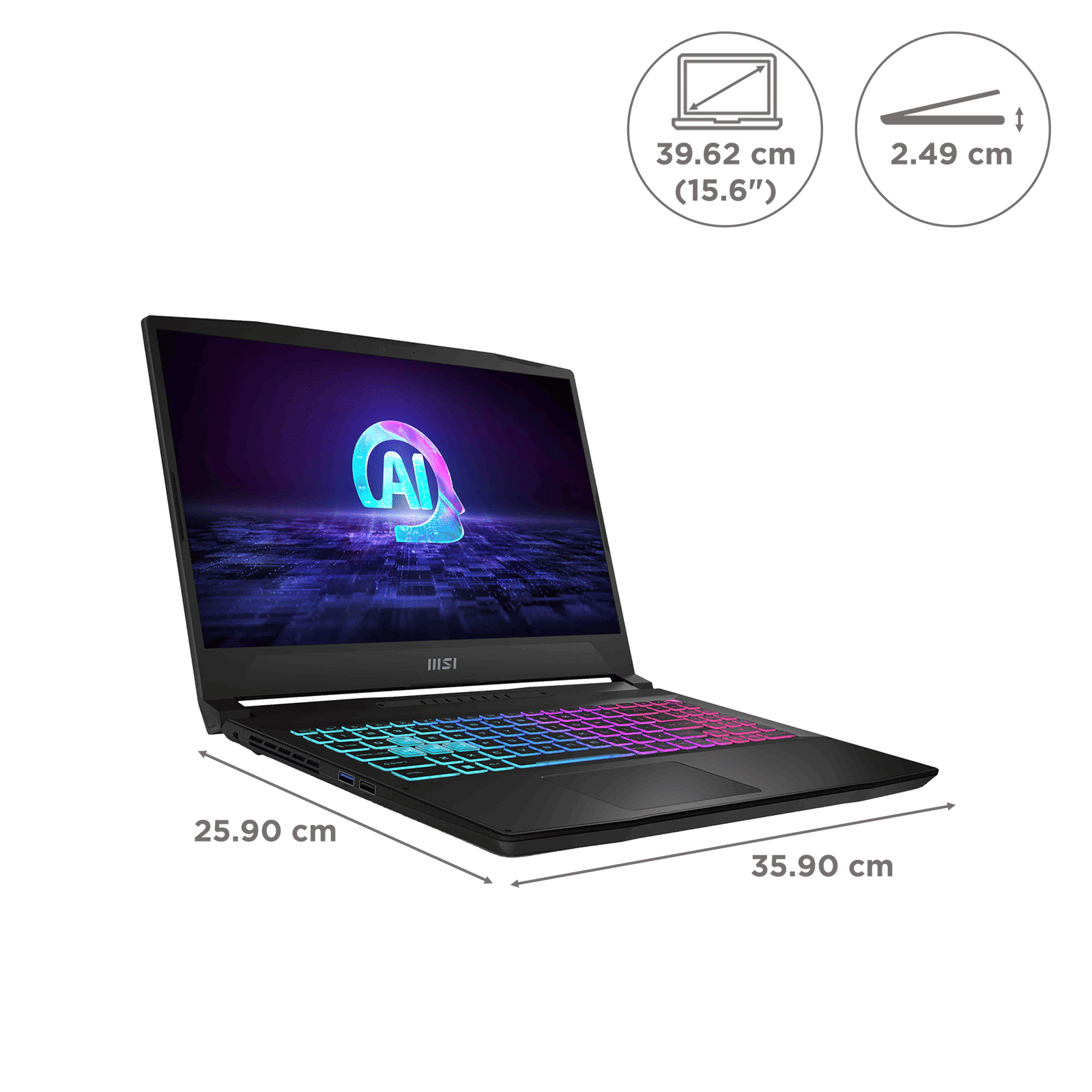 MSI Katana A15 AI B8VF-447IN AMD Ryzen 9 8945HS Gaming Laptop (16GB, 512GB SSD, Windows 11 Home, 8GB Graphics, 15.6 inch 144 Hz FHD Display, NVIDIA GeForce RTX 4060, MS Office 2021, Black, 2.25 KG)_2