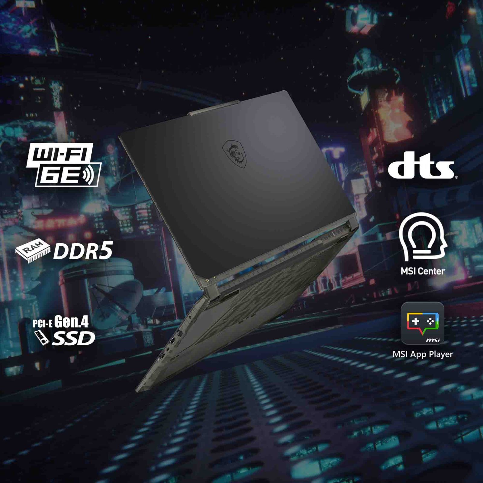 MSI Cyborg 15 AI A1VEK 096IN Intel Core Ultra 7 Gaming Laptop (16GB, 512GB SSD, Windows 11 Home, 6GB Graphics, 15.6 inch 144 Hz FHD Display, NVIDIA GeForce RTX 4050, MS Office Home & Student 2021, Translucent Black, 1.98 KG)_14