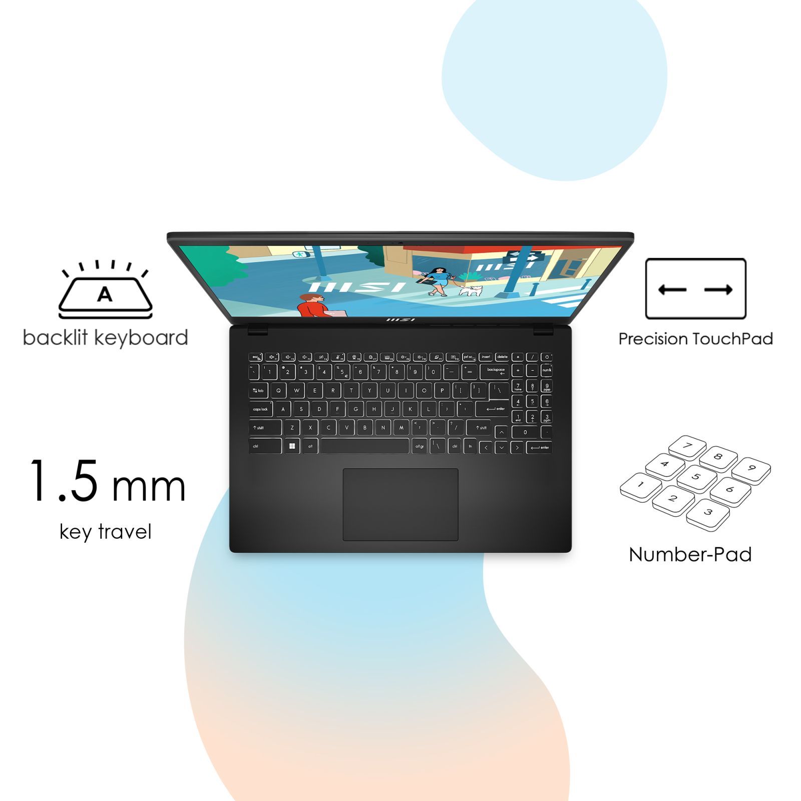 MSI Modern 15 H B13M 225IN Intel Core i7 13th Gen Business Laptop (16GB, 512GB SSD, Windows 11 Home, 15.6 inch Full HD IPS Display, MS Office 2021, Classic Black, 1.9 KG)_12