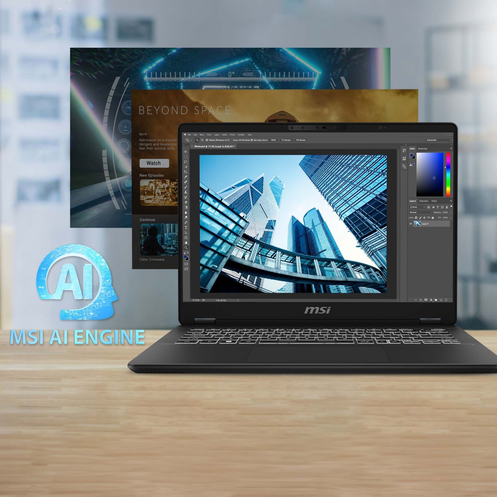 MSI Prestige 14 AI Evo C1MG 058IN Intel Core Ultra 5 Business Laptop (16GB, 512GB SSD, Windows 11 Home, 14 inch FHD Plus Display, MS Office 2021, Stellar Gray, 1.7 KG)_10